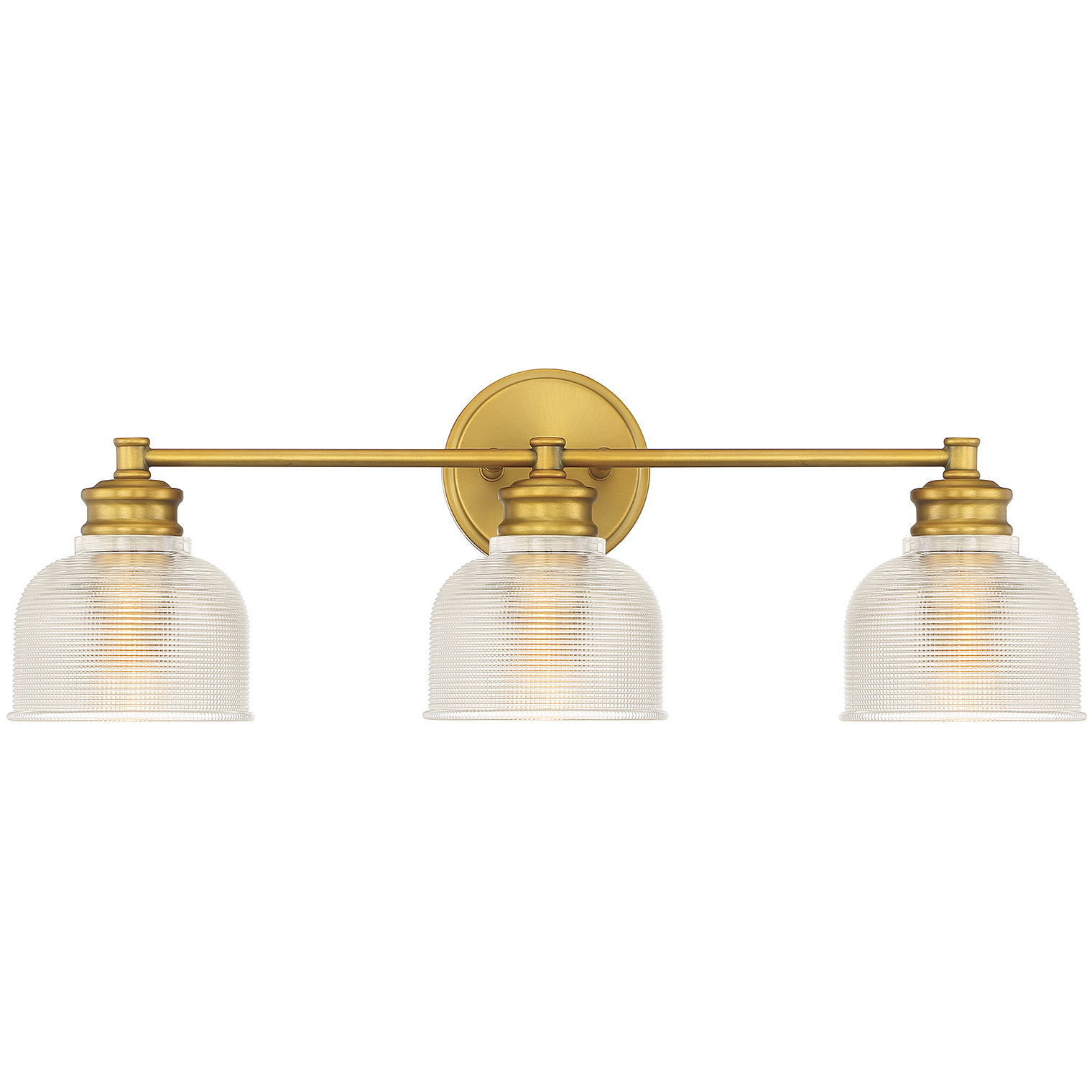 Transitional 3 Light 24.25 inch Natural Brass Bathroom Vanity Light Wall Light