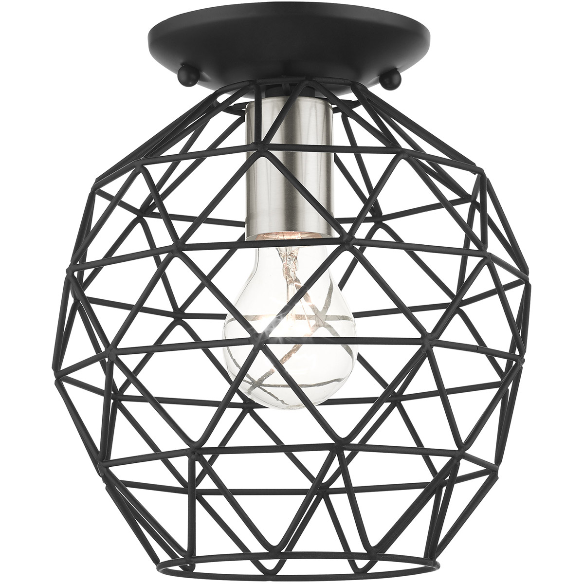 Paxten 1 Light 8 inch Black Flush Mount Ceiling Light