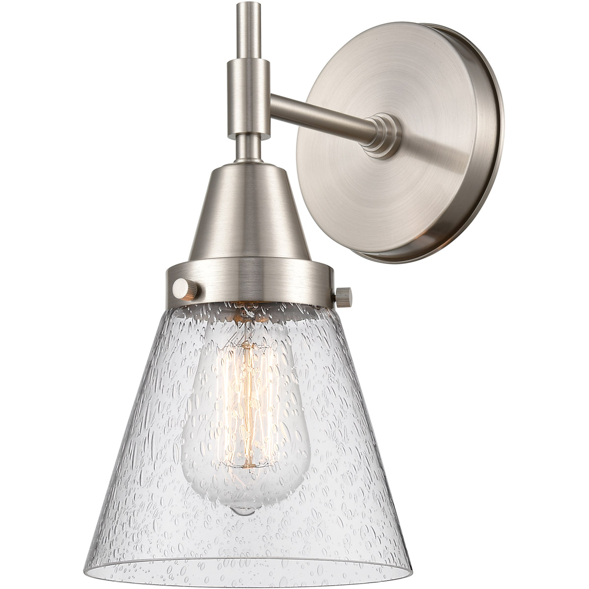 Caden LED 6.25 inch Satin Nickel Sconce Wall Light in Seedy Glass