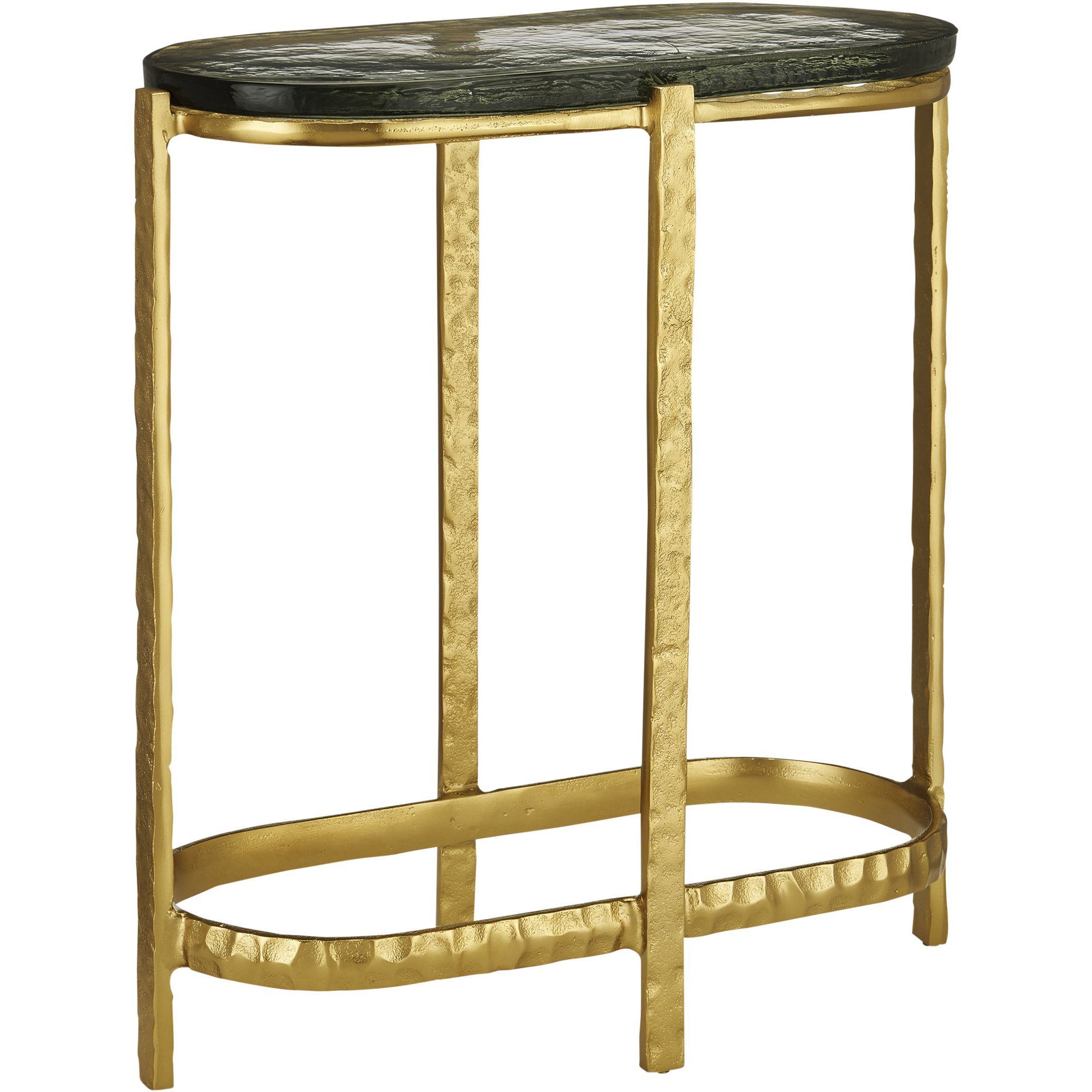 Acea 22.5 X 21 inch Gold and Clear Side Table