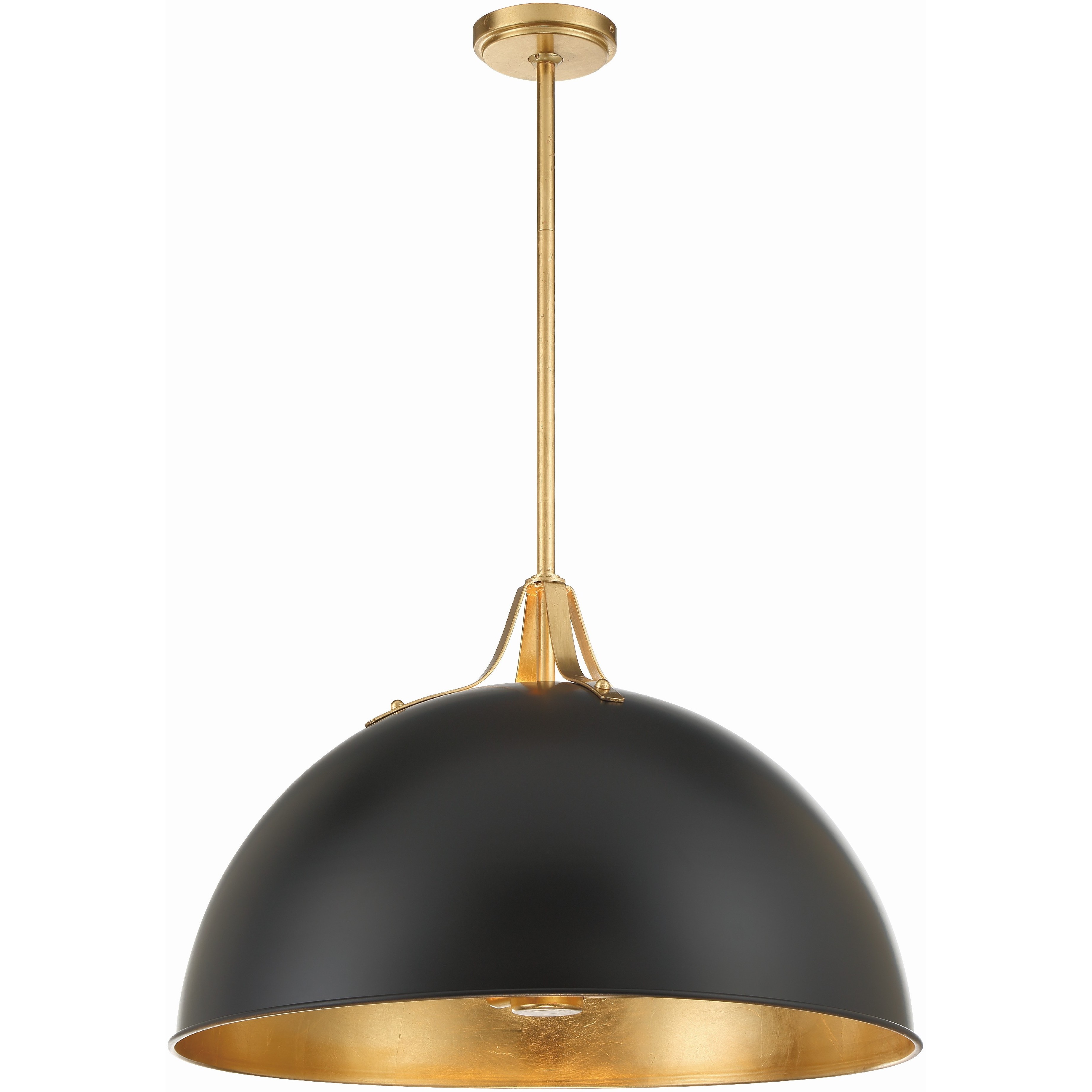 Soto 3 Light 23.5 inch Matte Black and Antique Gold Pendant Ceiling Light