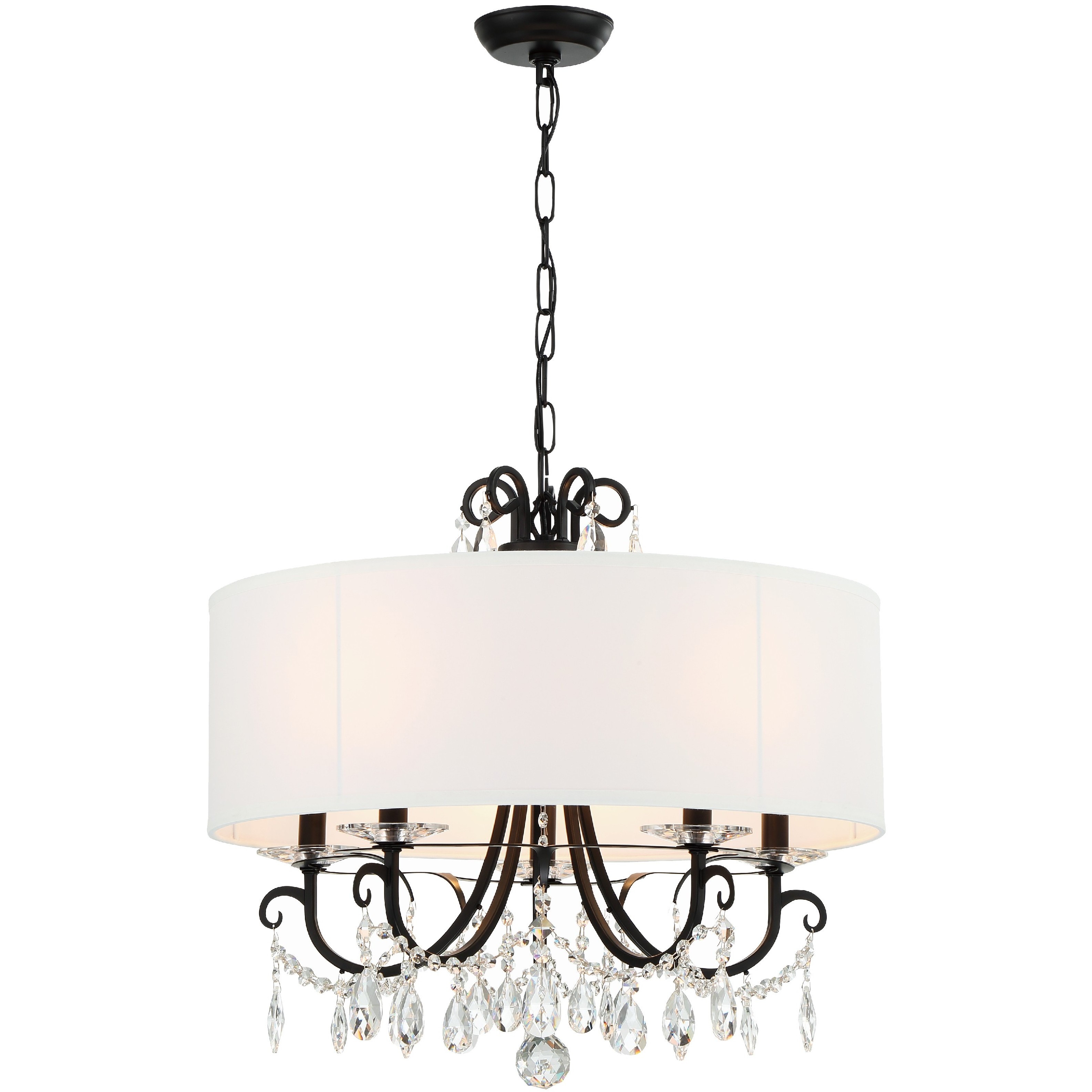 Othello 5 Light 24 inch Matte Black Chandelier Ceiling Light in Clear Hand Cut