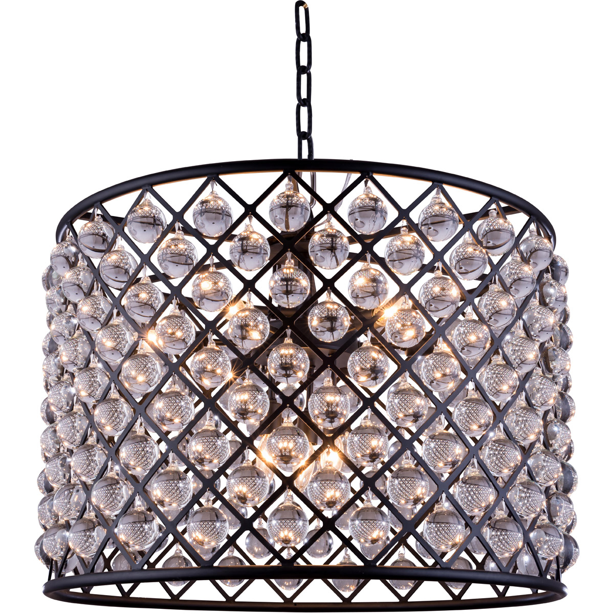 Madison 8 Light 27.5 inch Matte Black Pendant Ceiling Light, Urban Classic