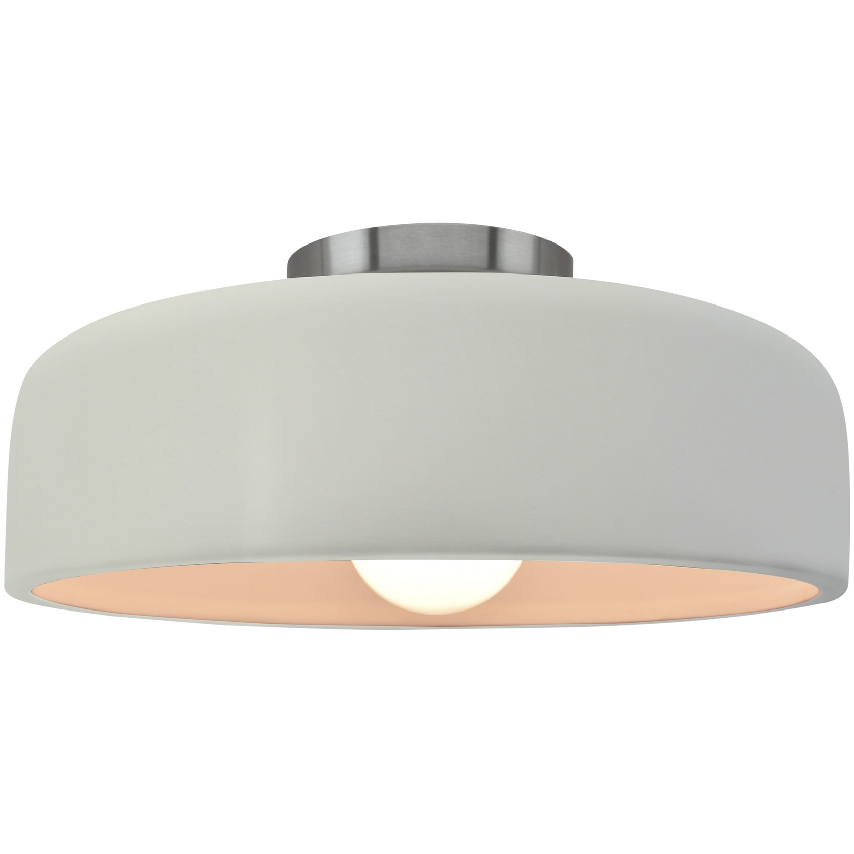 Radiance Collection - Spire 1 Light 10 inch Matte White Semi-Flush Ceiling Light, Form+Finish+Function