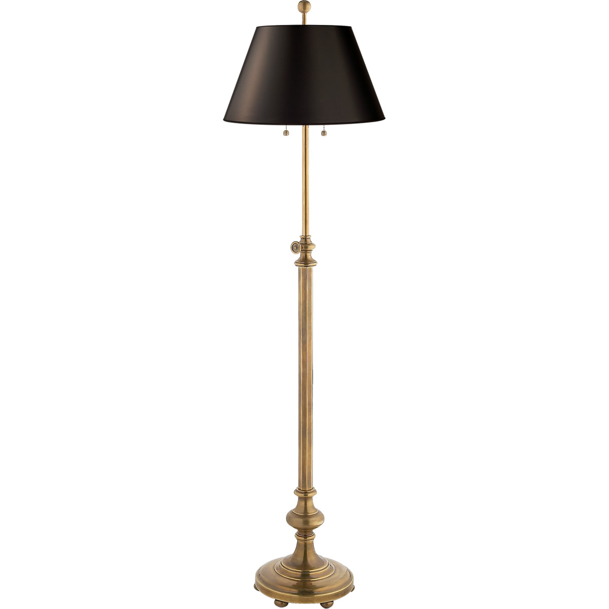 Chapman & Myers Overseas 47 inch 60 watt Antique-Burnished Brass Adjustable Club Floor Lamp Portable Light in Black