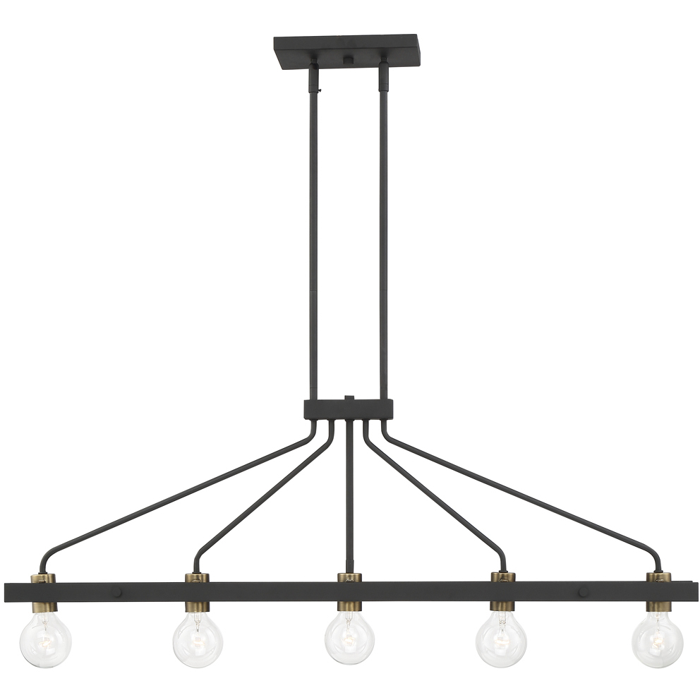 Ravella 5 Light 42 inch Black Chandelier Ceiling Light