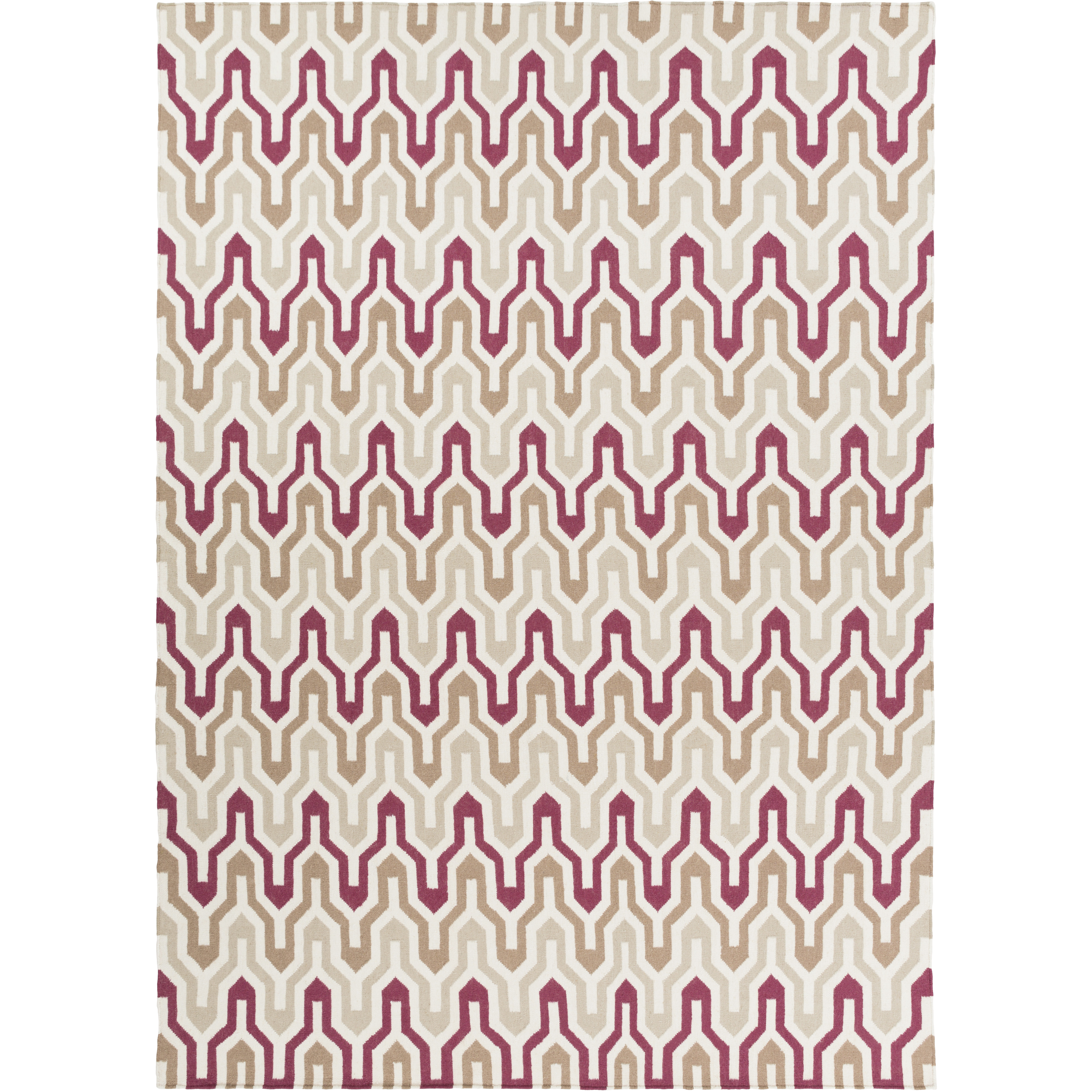 Fallon 132 X 96 inch Burgundy, Camel, Ivory Rug