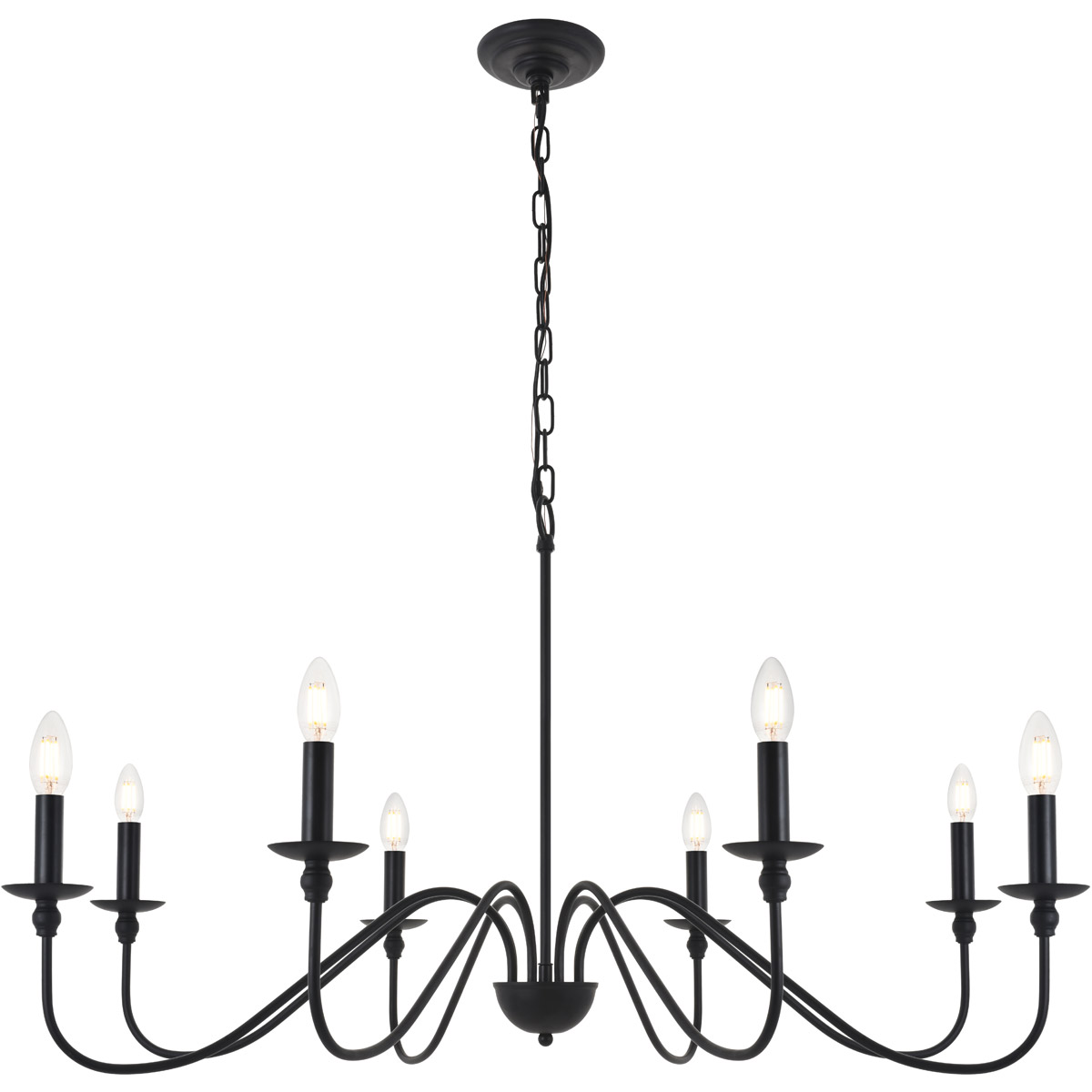 Rohan 8 Light 42 inch Matte Black Chandelier Ceiling Light