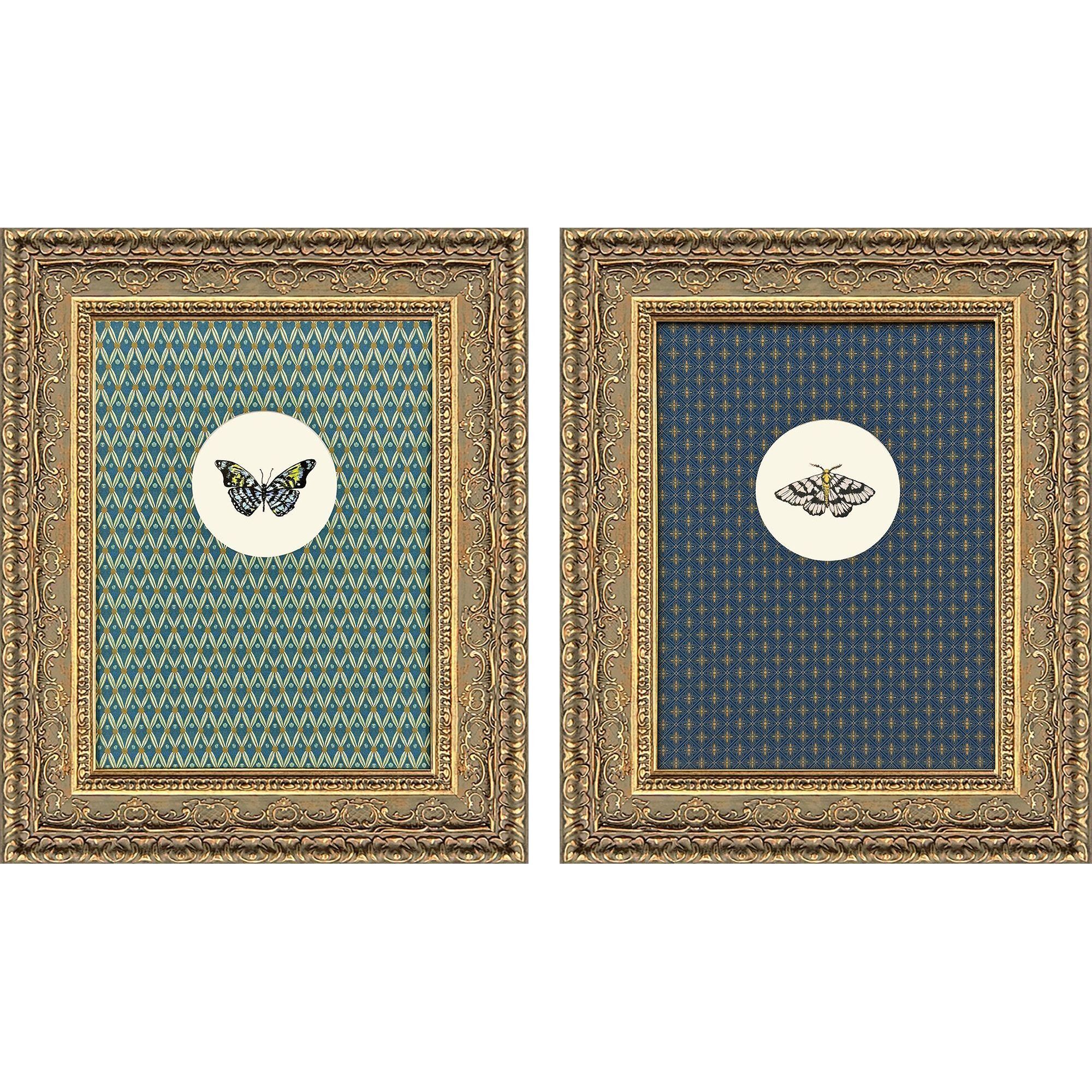 Aflutter Blue and Green Framed Art