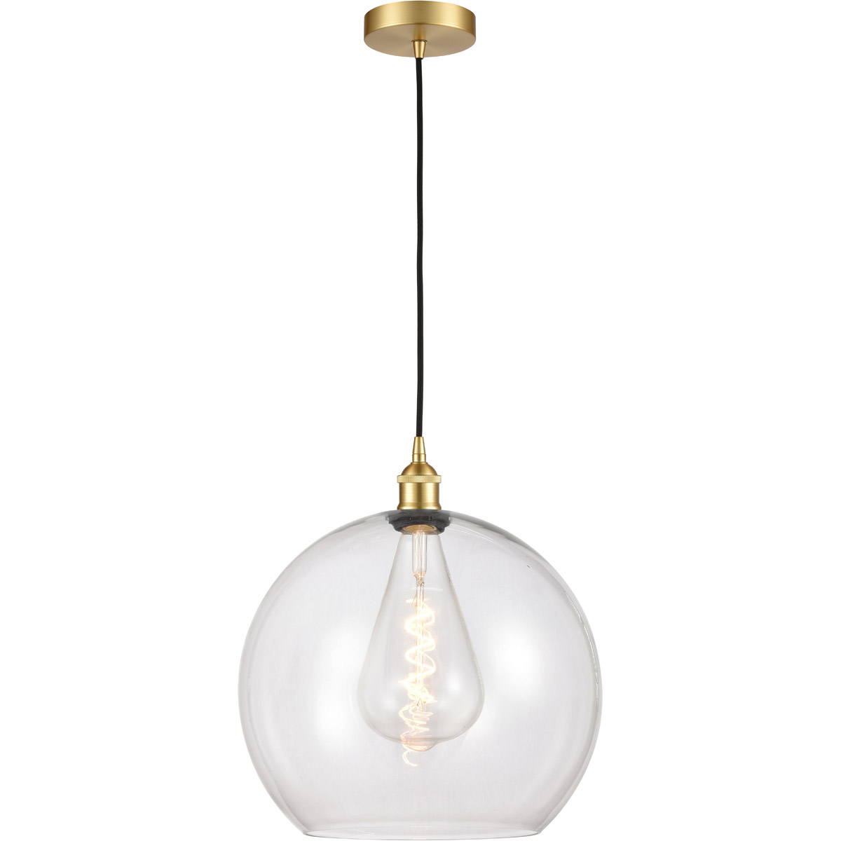 Edison Athens 1 Light 14 inch Satin Gold Pendant Ceiling Light