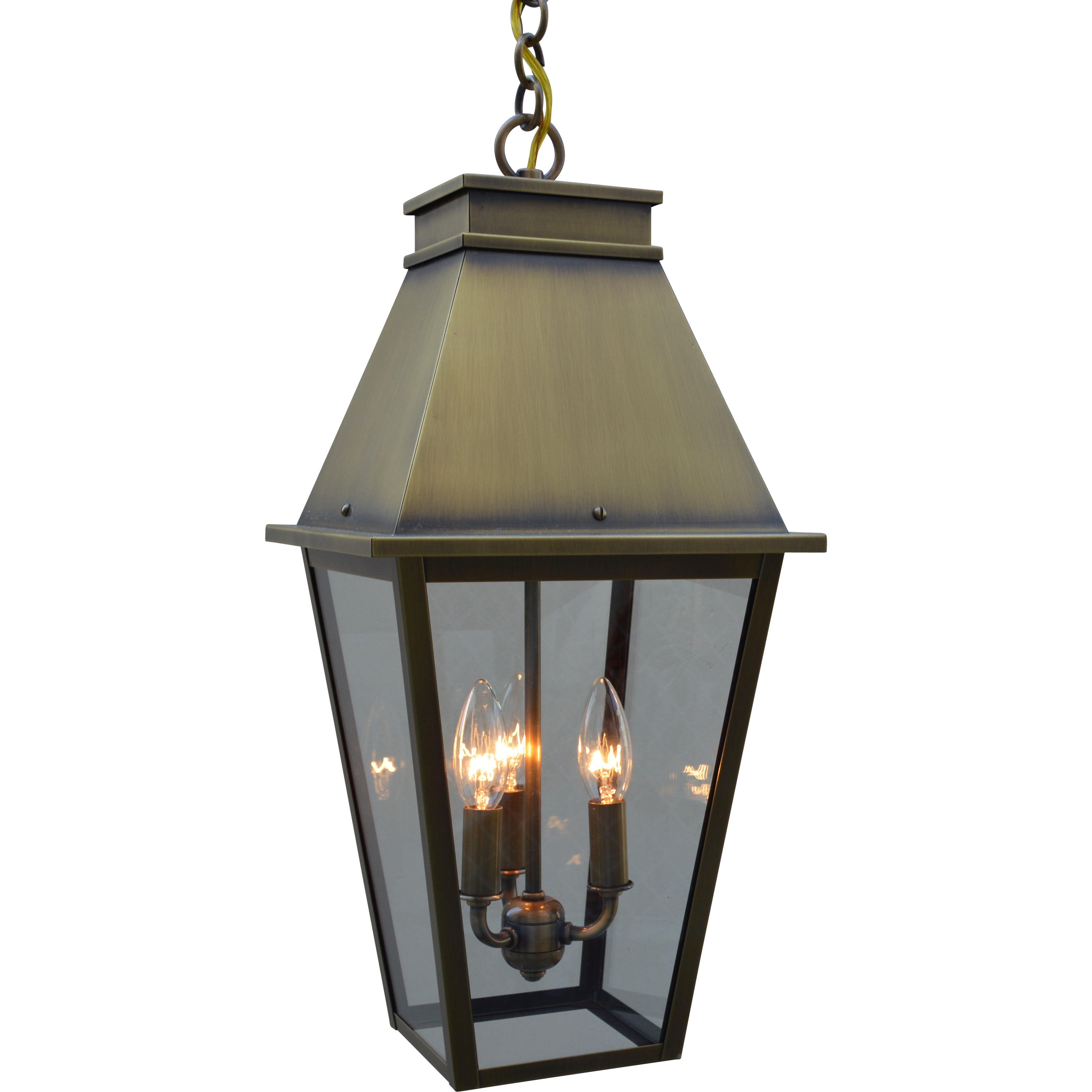 Croydon 3 Light 10 inch Antique Copper Pendant Ceiling Light in Clear