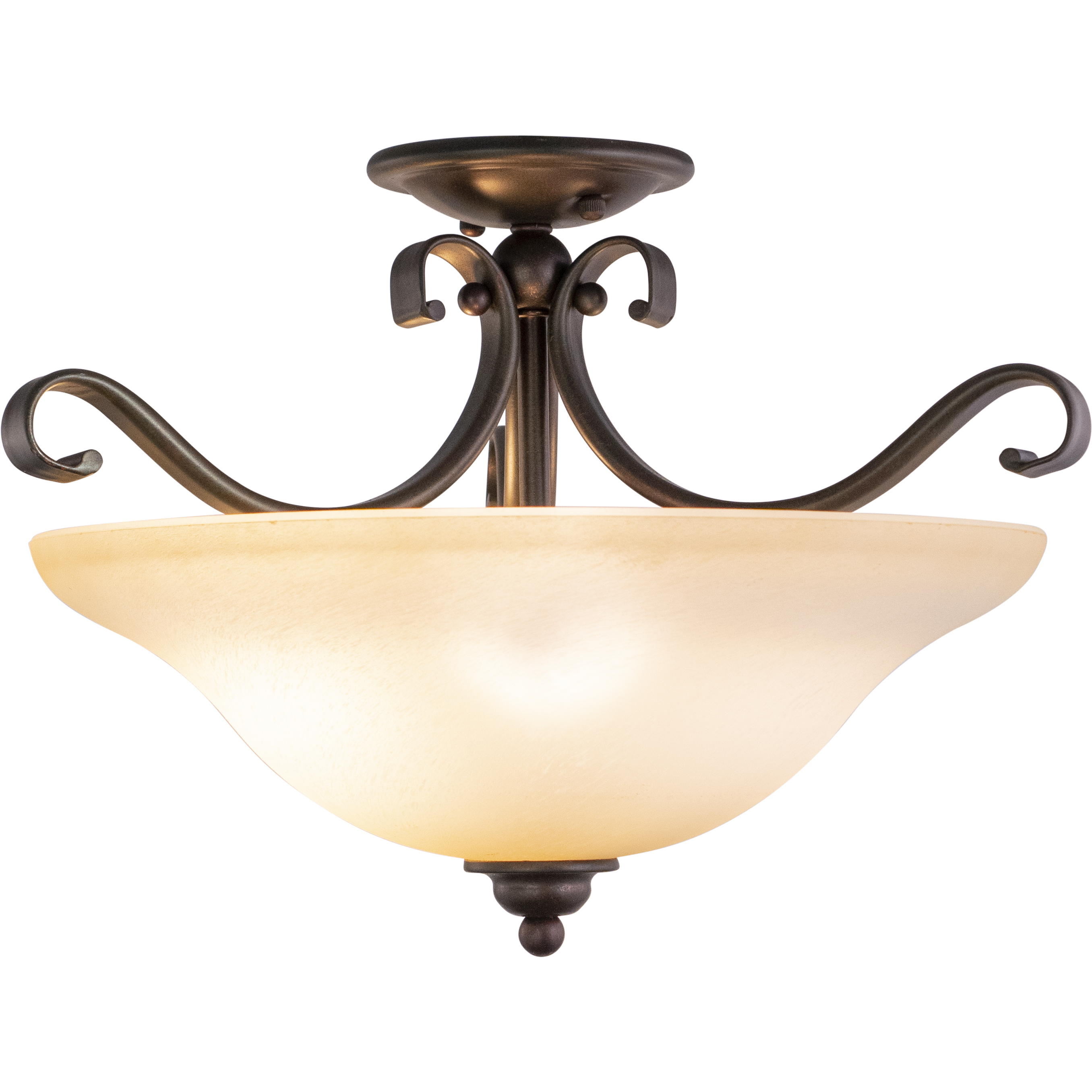Monrovia LED 17 inch Royal Bronze Semi-Flush Mount Ceiling Light