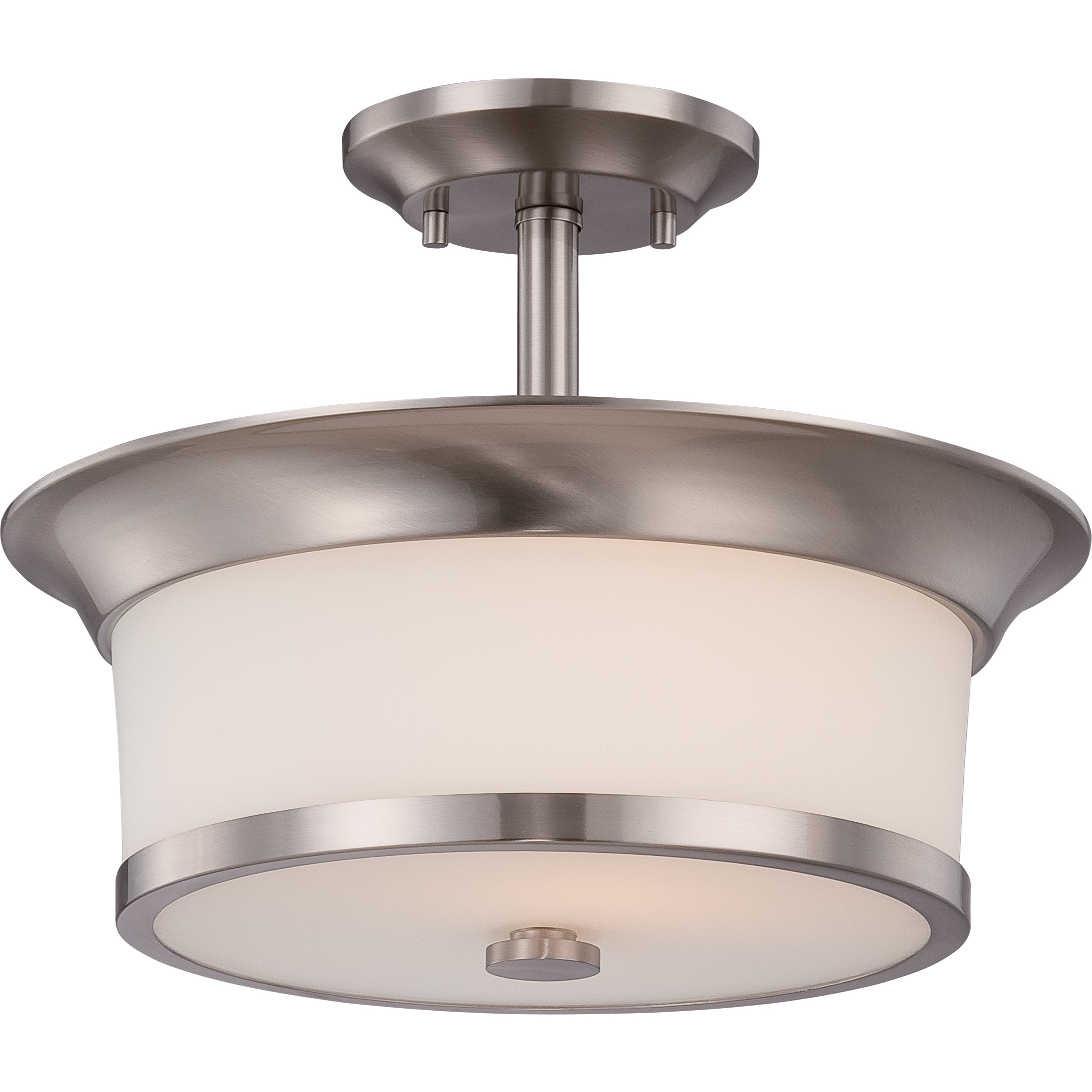 Mobili 2 Light 13 inch Brushed Nickel Semi Flush Mount Ceiling Light