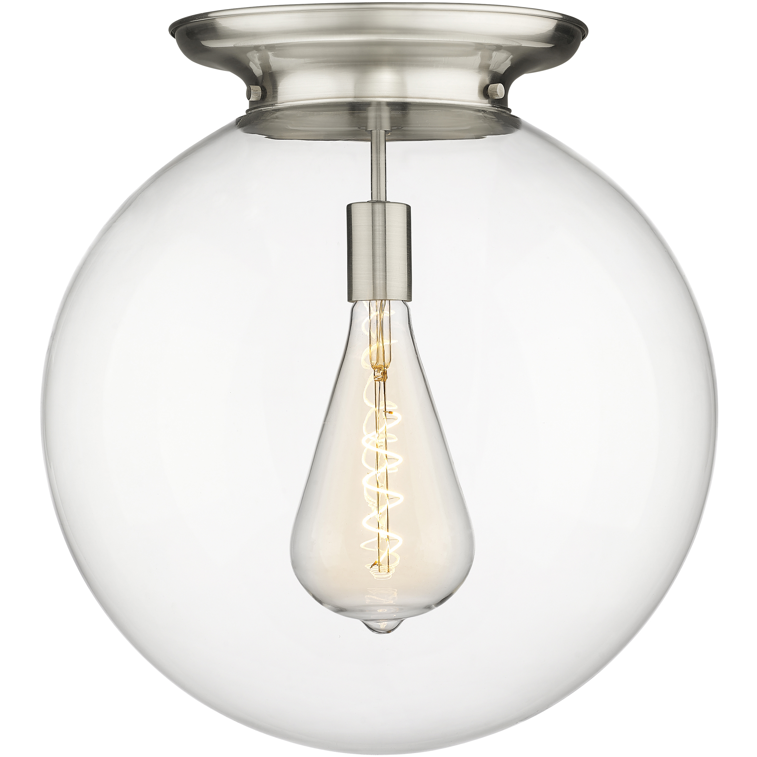 Beacon 1 Light 17.75 inch Satin Nickel Flush Mount Ceiling Light