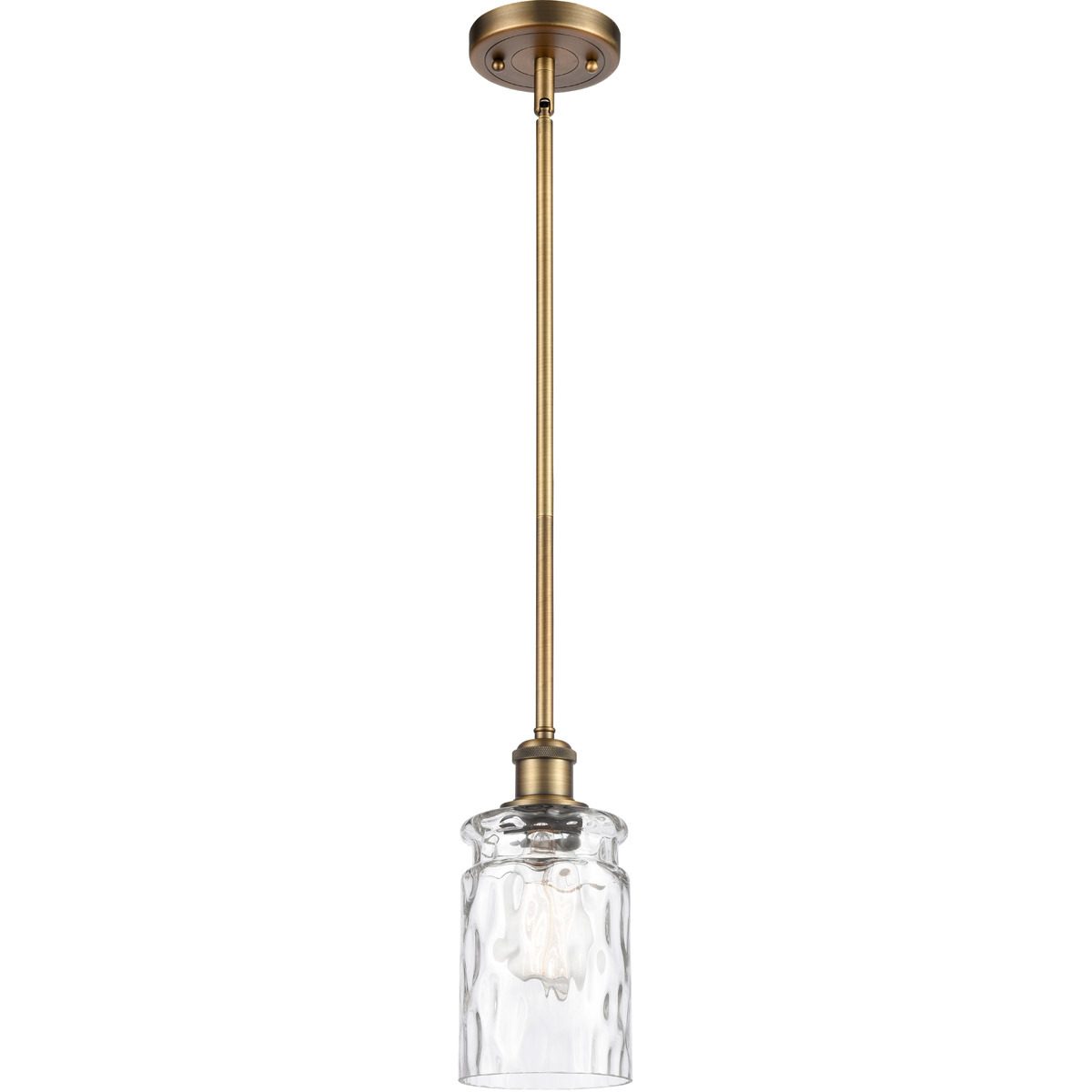 Ballston Candor 1 Light 5 inch Brushed Brass Pendant Ceiling Light in Clear Waterglass, Ballston