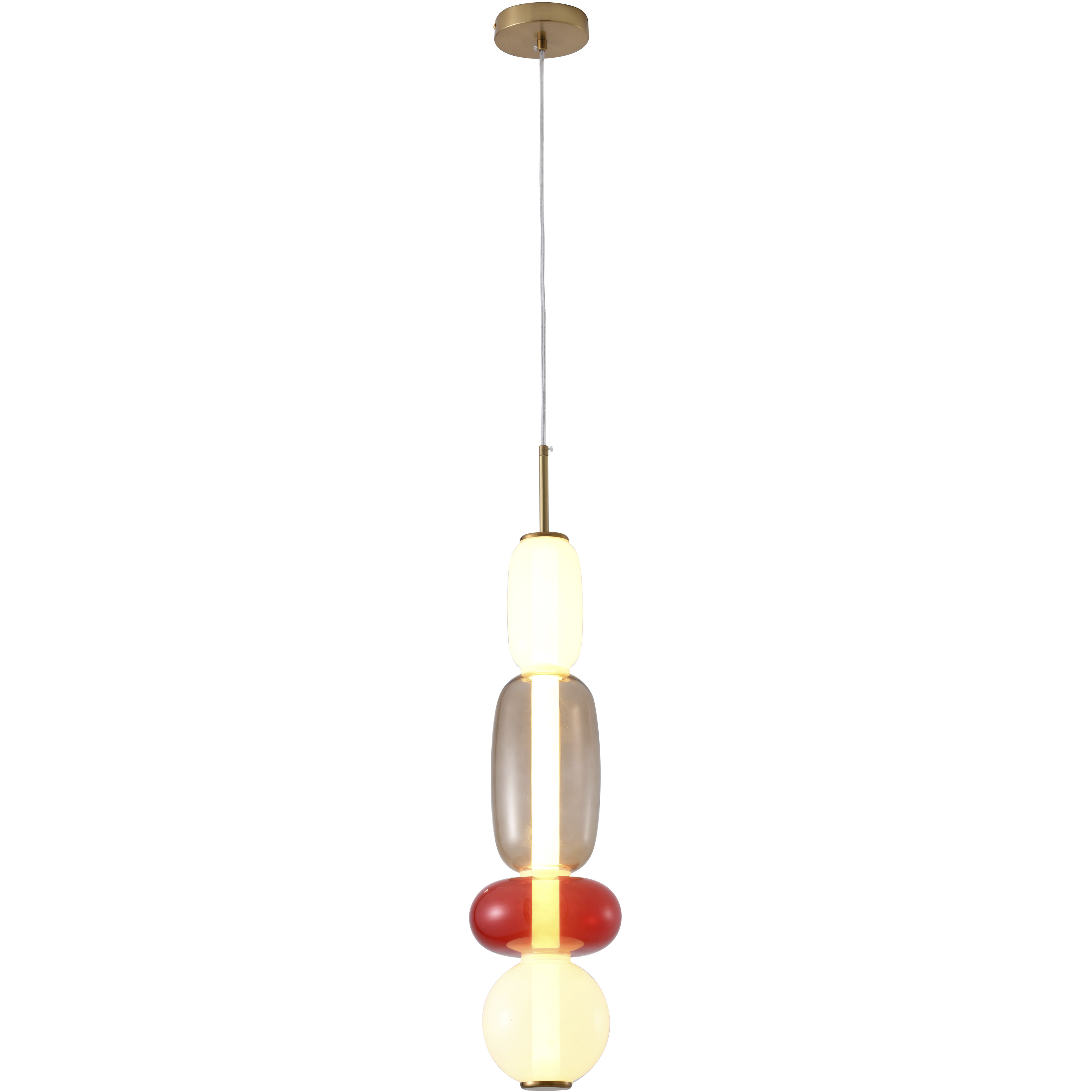 Canada LED 5.5 inch White with Grey and Red Pendant Ceiling Light