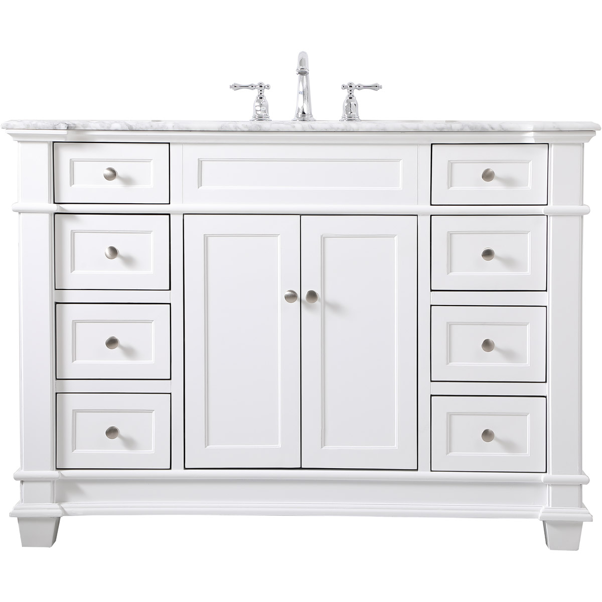 Wesley 48 X 21.5 X 35 inch White Vanity Sink Set