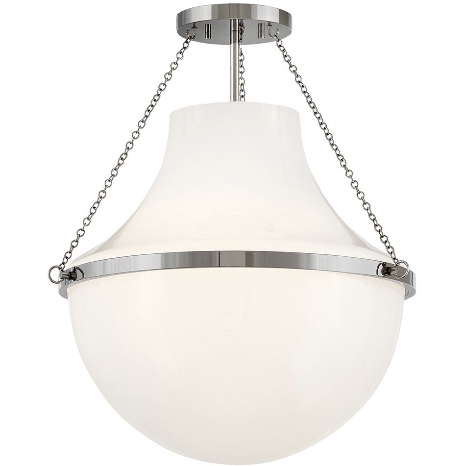 Collins 1 Light 20 inch Polished Nickel Semi-Flush Mount Ceiling Light, Medium
