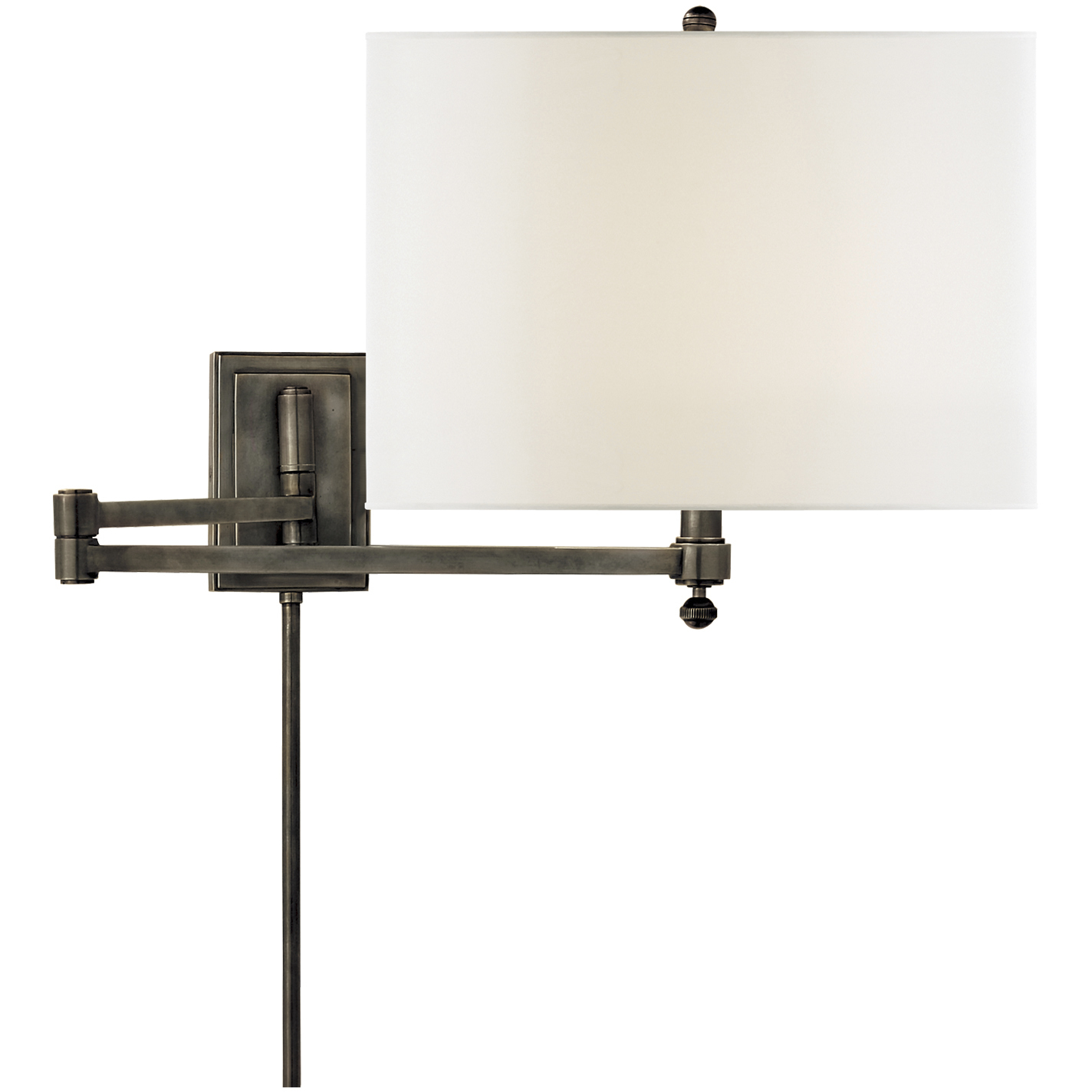Thomas O'Brien Hudson 28.5 inch 60 watt Bronze Swing Arm Sconce Wall Light in Linen