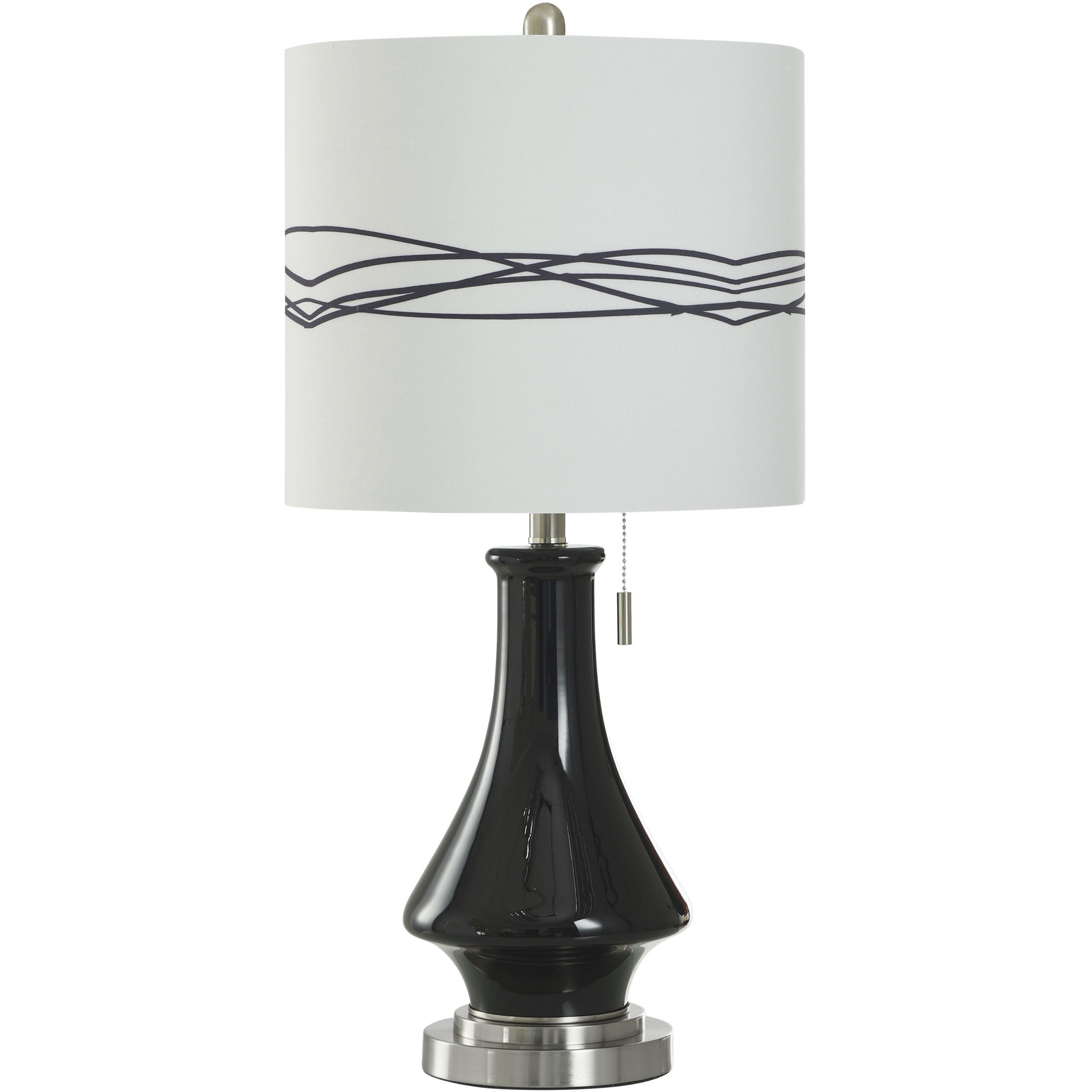 Bleaker 29 inch 150 watt Black and Silver Table Lamp Portable Light