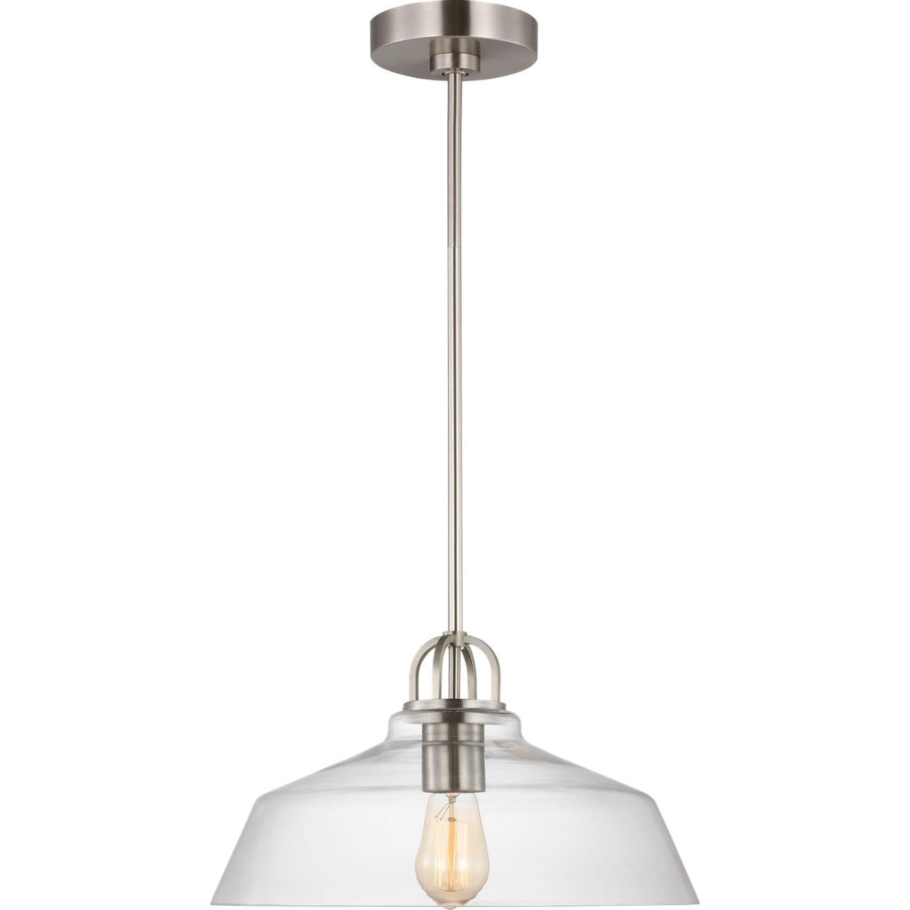 Drew & Jonathan Scott Payton 1 Light 15 inch Brushed Steel Pendant Ceiling Light