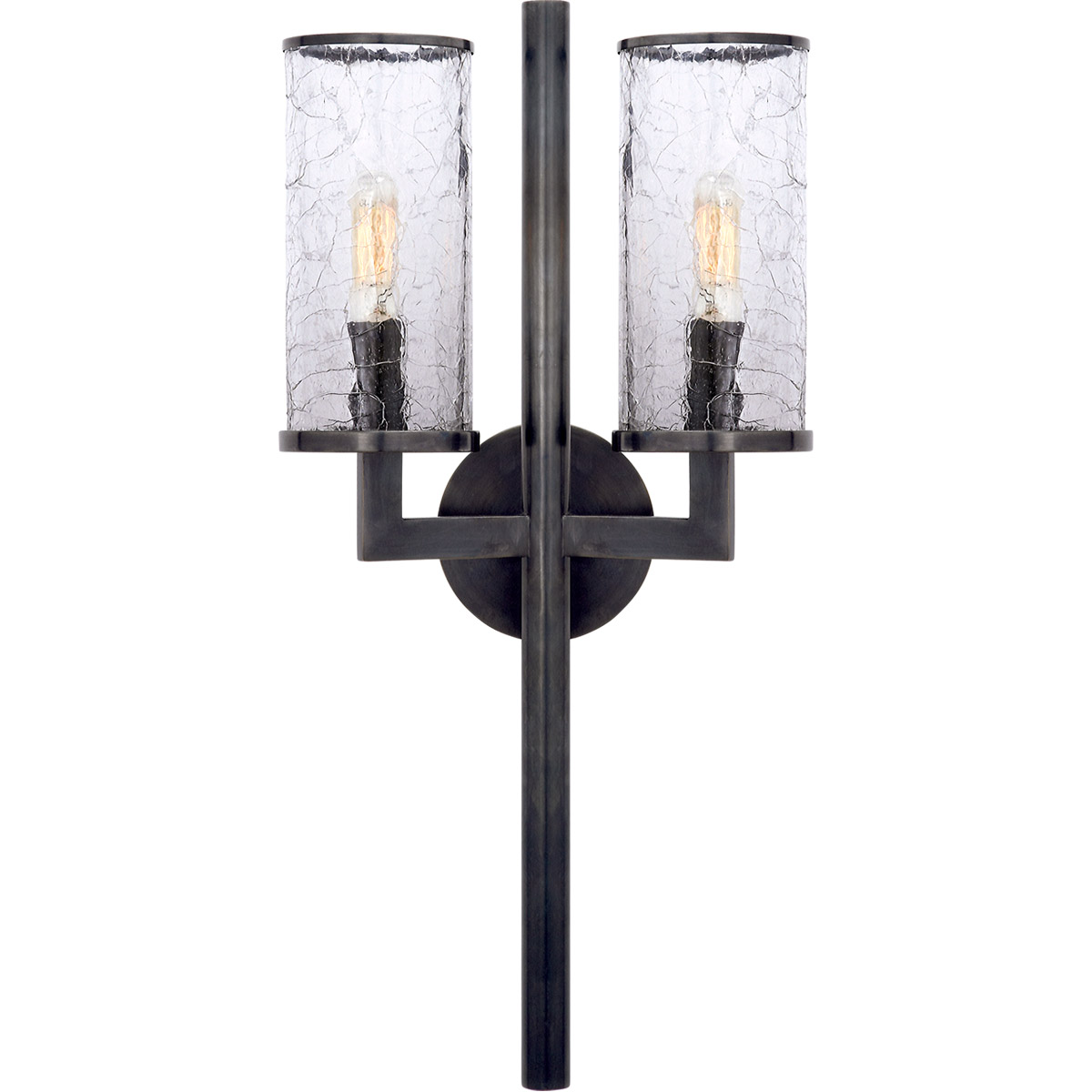 Kelly Wearstler Liaison 2 Light 9.5 inch Bronze Double Sconce Wall Light in Crackle Glass