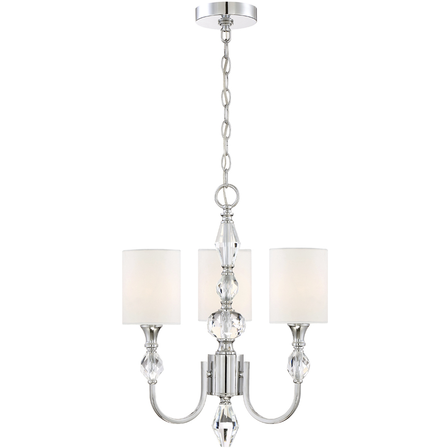 Evi 3 Light 16.75 inch Chrome Chandelier Ceiling Light