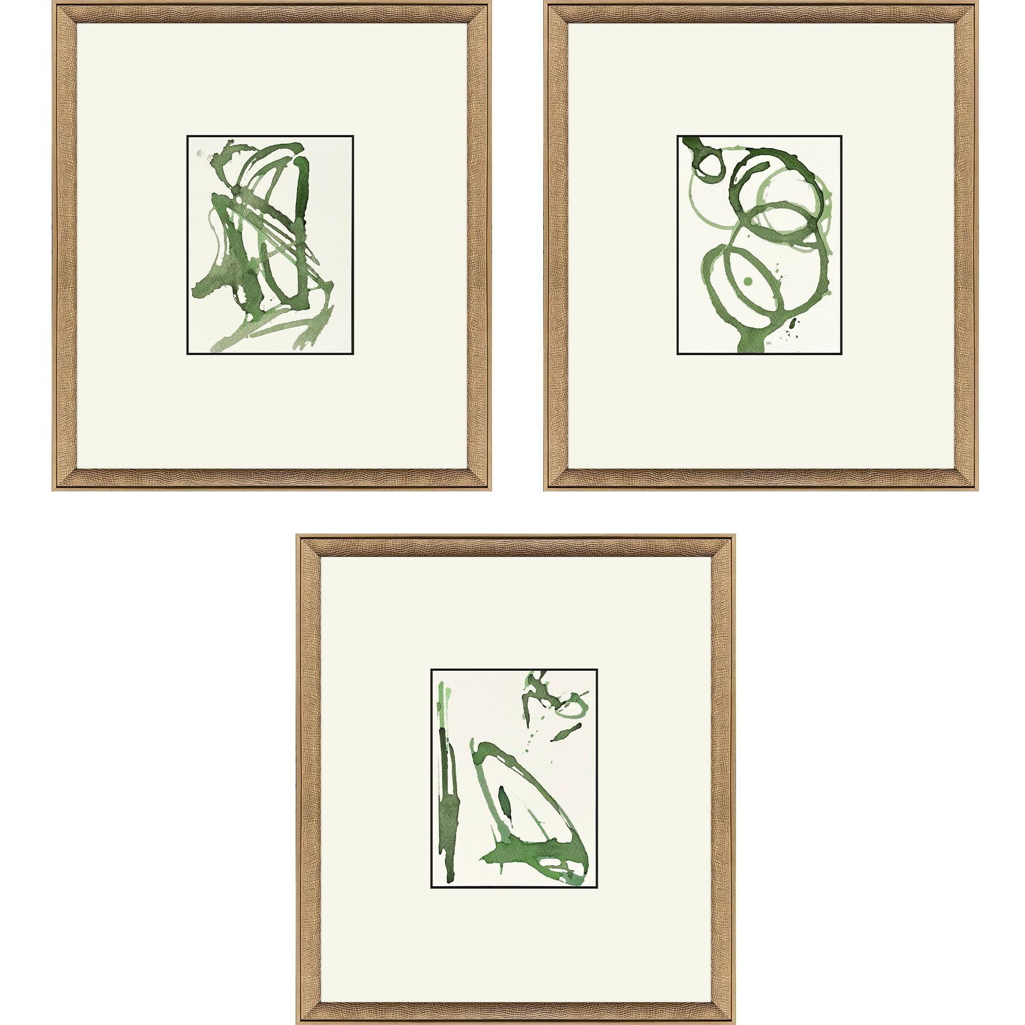 Chaos Green and Beige Framed Art