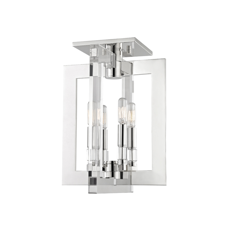 Wellington 4 Light 12 inch Polished Nickel Flush Mount Ceiling Light