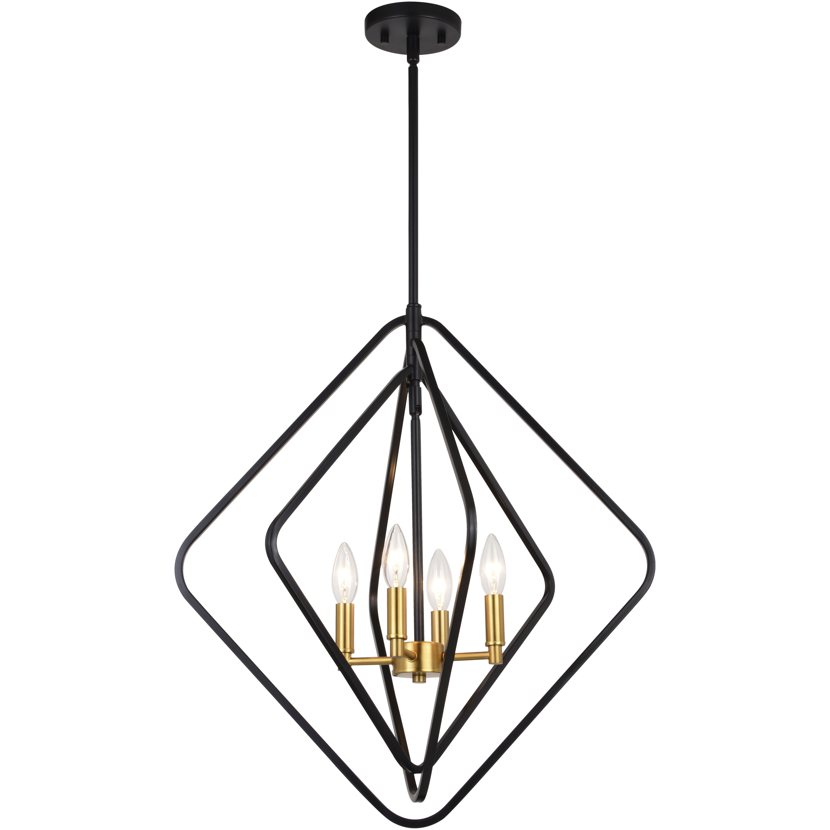 Brady LED 22 inch Black and Satin Brass Pendant Ceiling Light