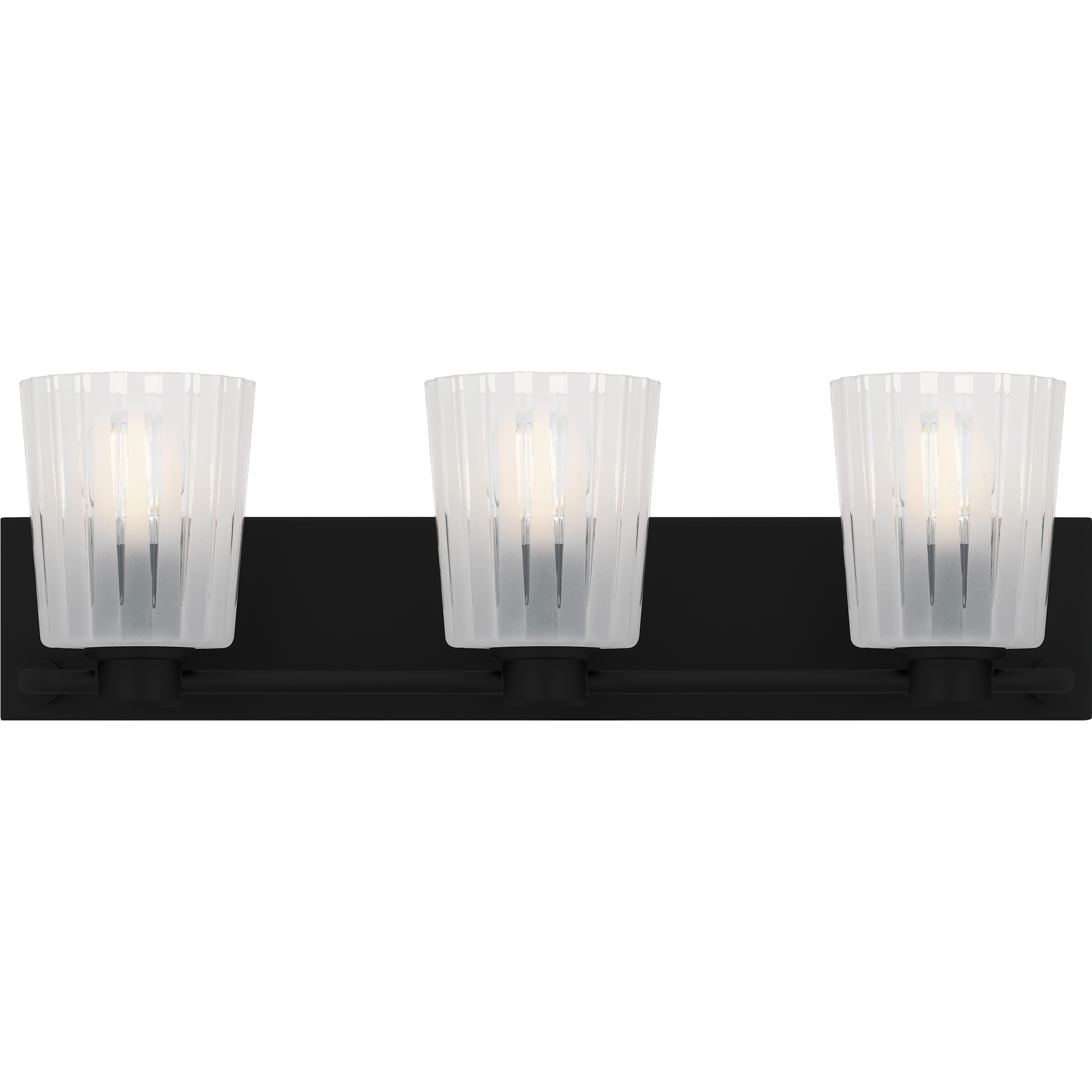Gray 3 Light 24 inch Matte Black Bath Light Wall Light, Large