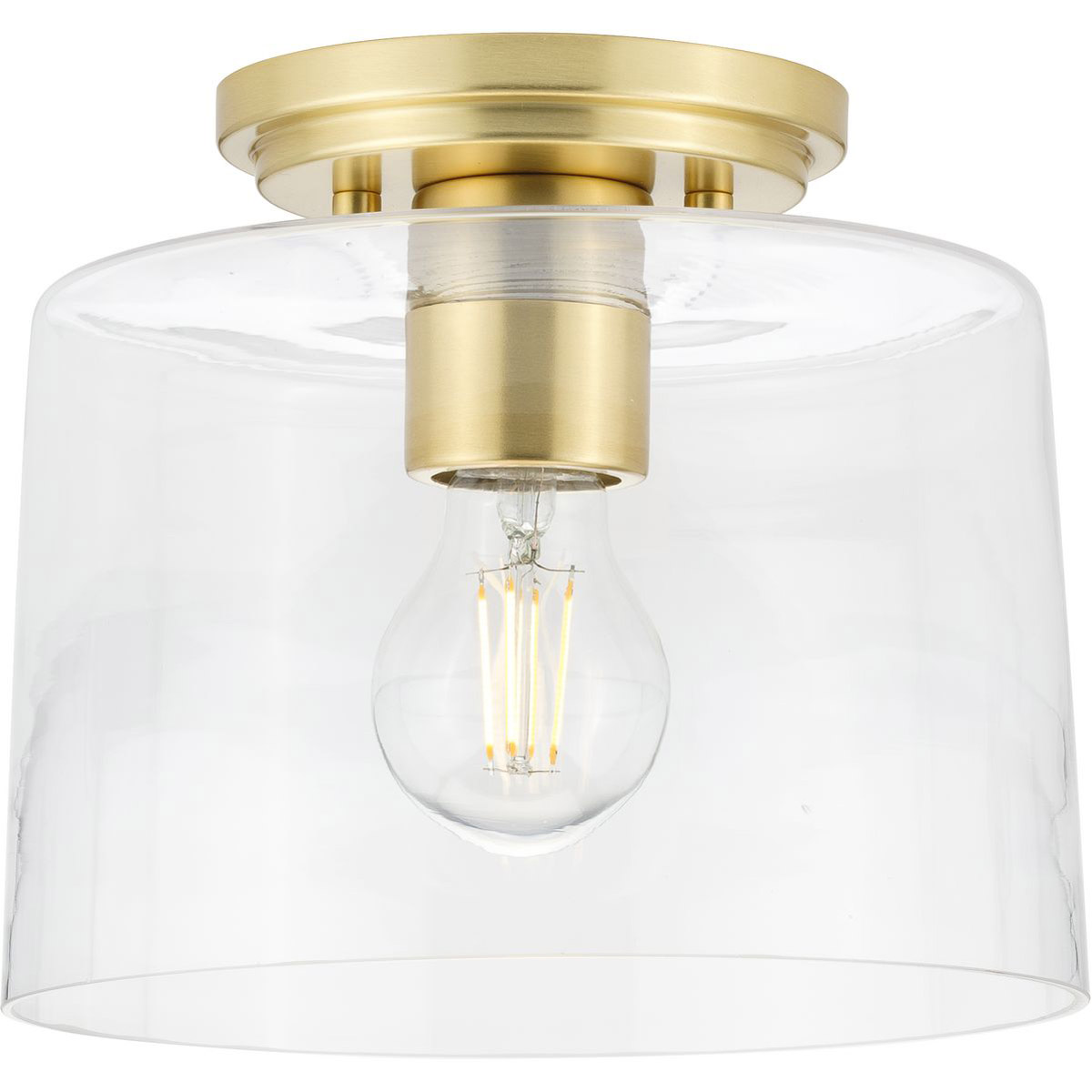 Adley 1 Light 9 inch Satin Brass Flush Mount Ceiling Light