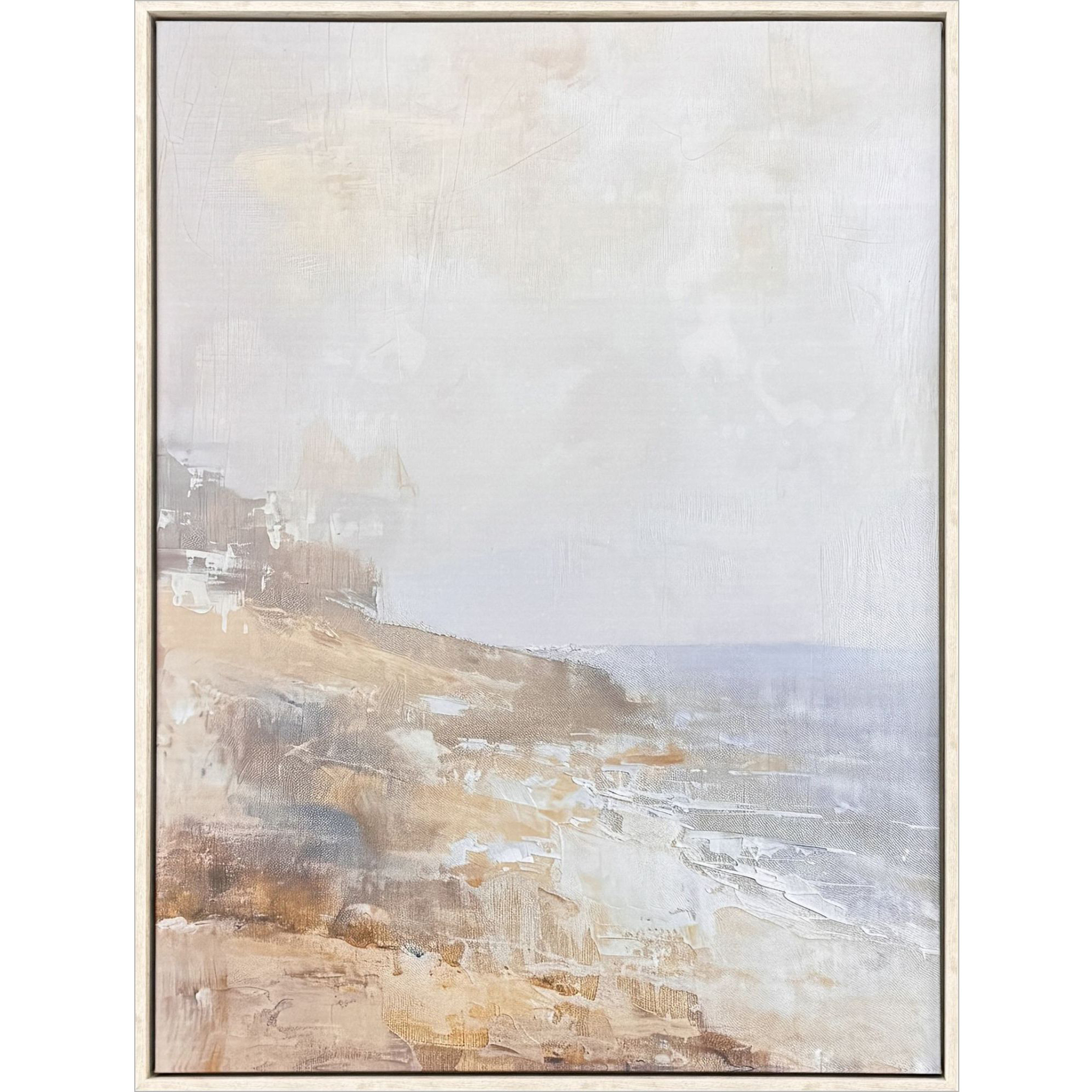 Hazy Beach Blue and Beige and Neutral Canvas