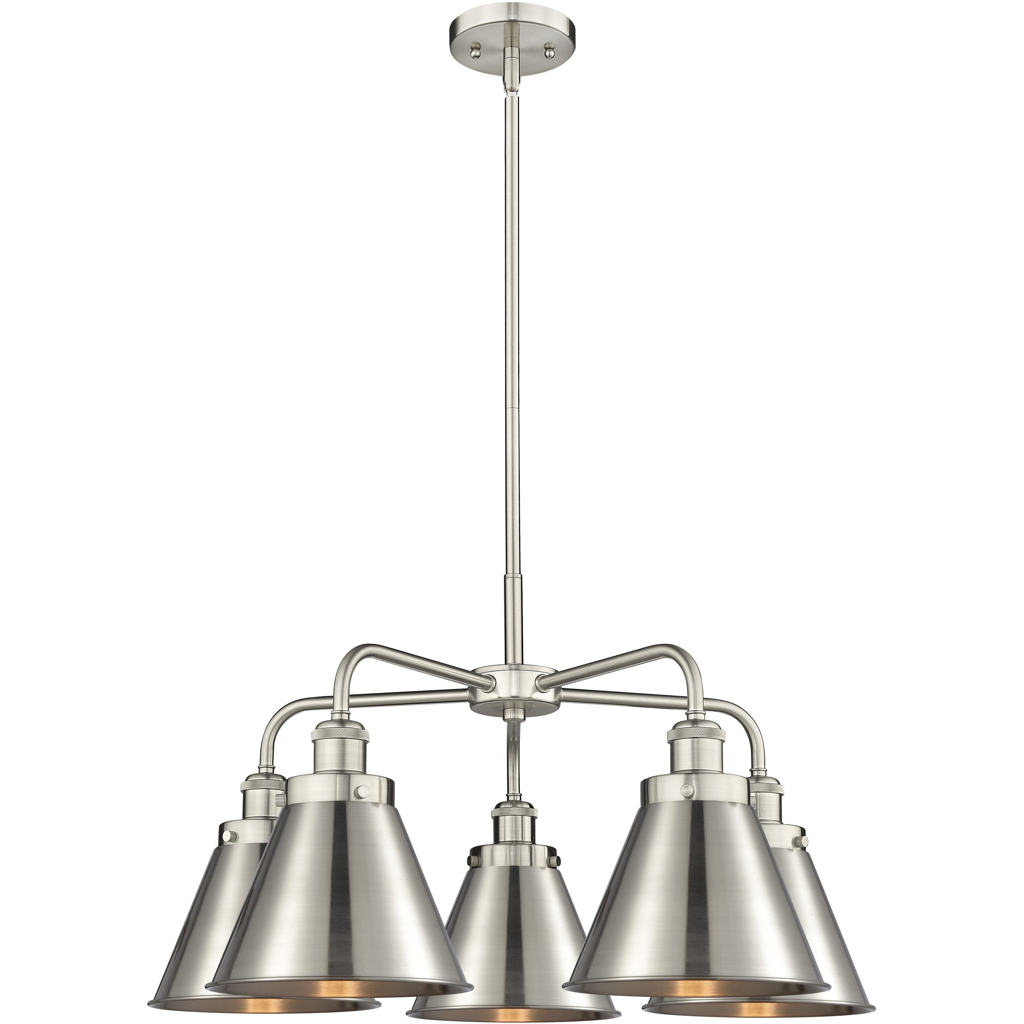 Ballston Urban 5 Light 26 inch Satin Nickel Chandelier Ceiling Light