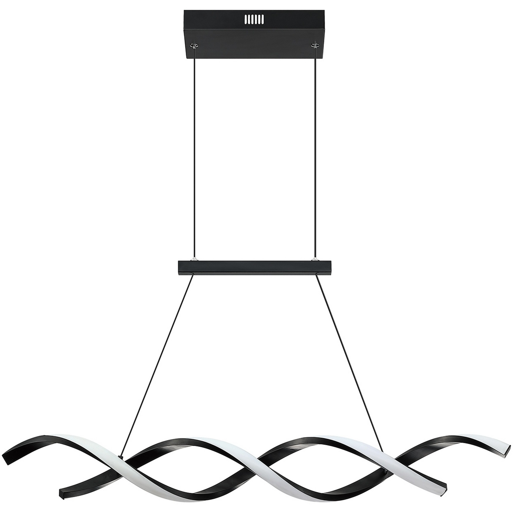 Twist 2 Light 32 inch Black Pendant Ceiling Light