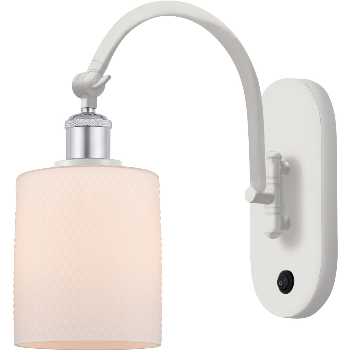 Ballston Cobbleskill LED 5.3 inch White and Polished Chrome Sconce Wall Light in Matte White Glass