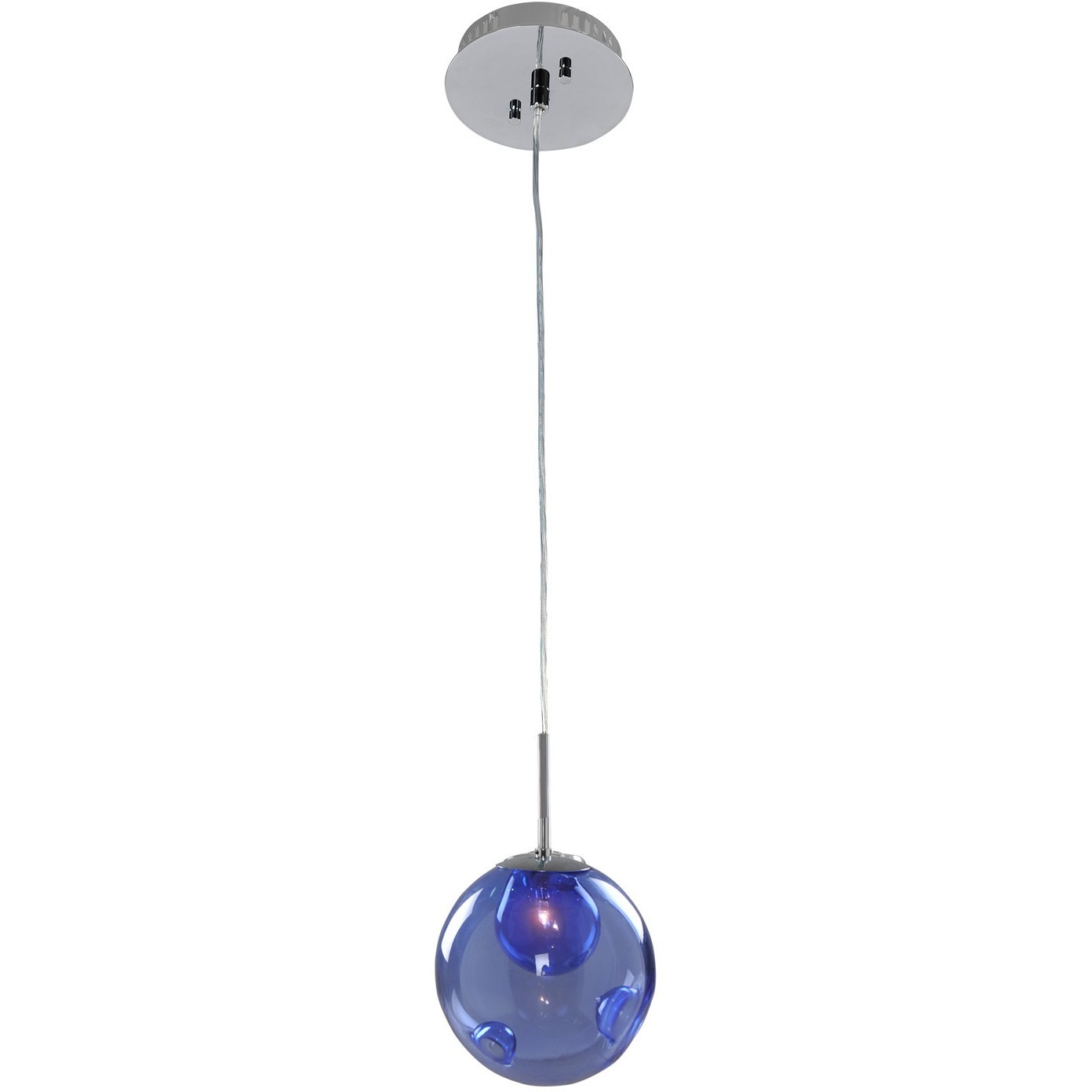 Meteor 1 Light 6 inch Chrome Mini Pendant Ceiling Light in Sapphire