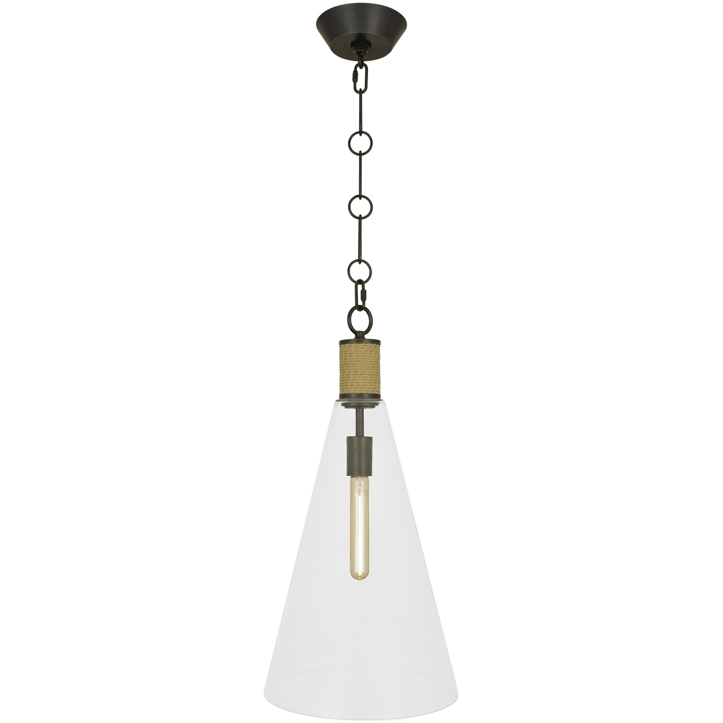 Hatteras LED 11.75 inch Natural Rope with Deep Patina Bronze Pendant Ceiling Light