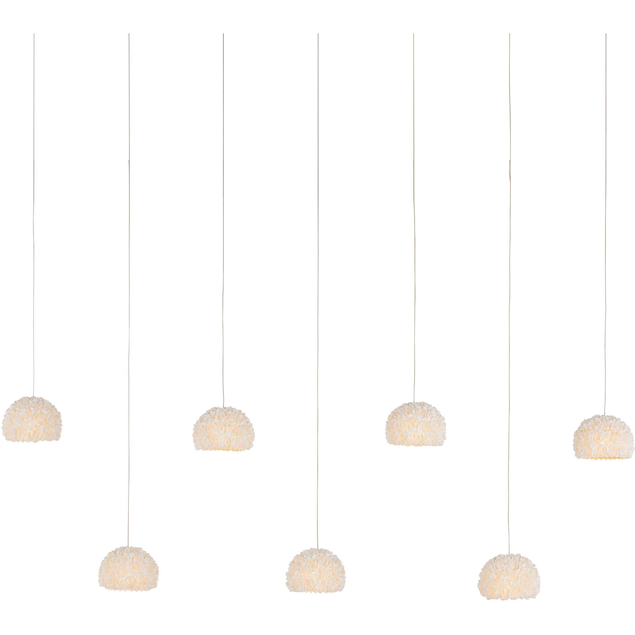 Virtu 7 Light 57 inch Silver Multi-Drop Pendant Ceiling Light