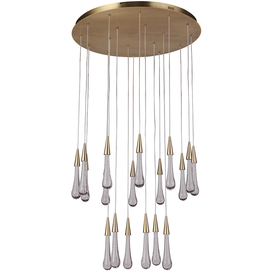Teardrop 27.6 inch Brass Chandelier Ceiling Light