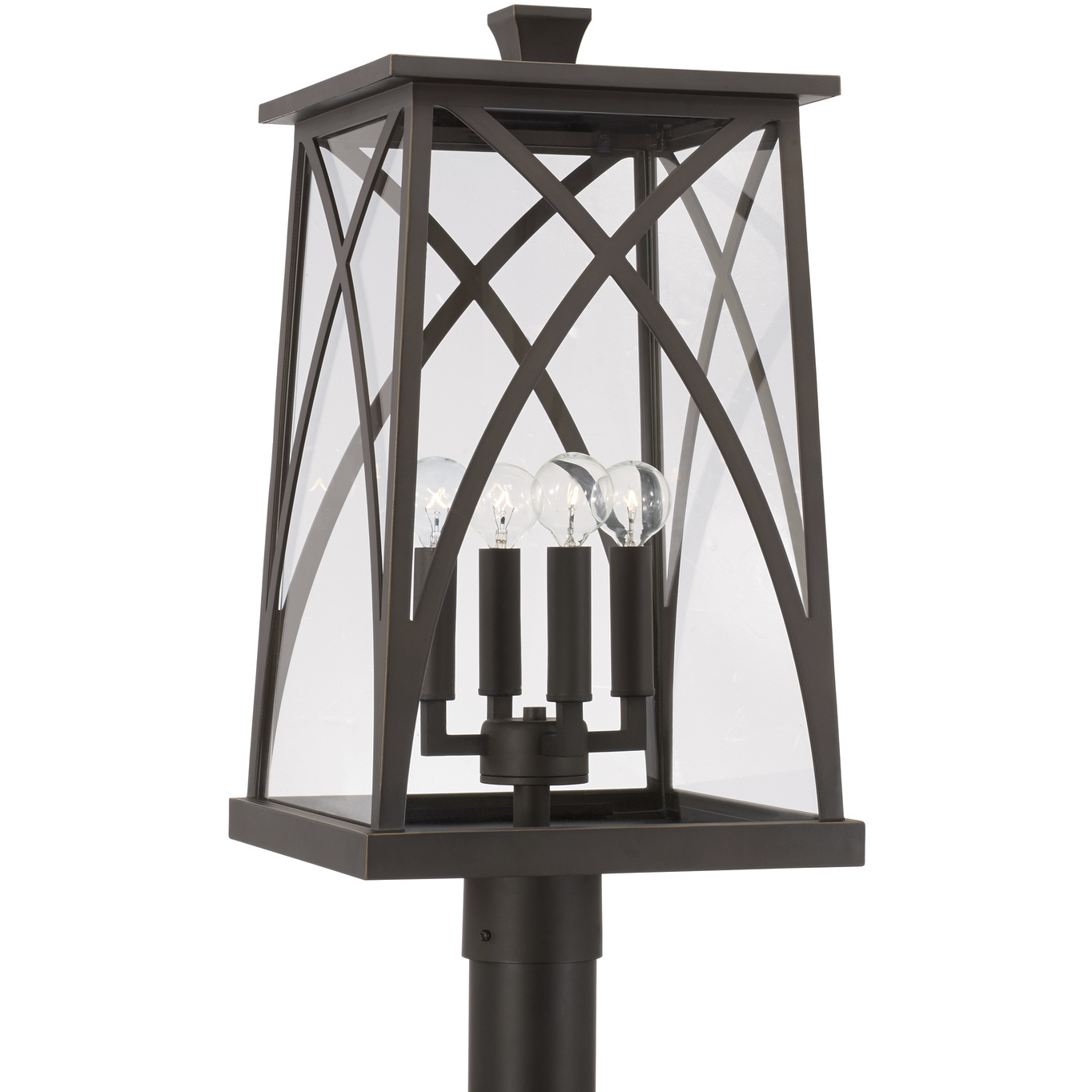 Marshall 4 Light 22.25 inch Oiled Bronze Outdoor Post Lantern