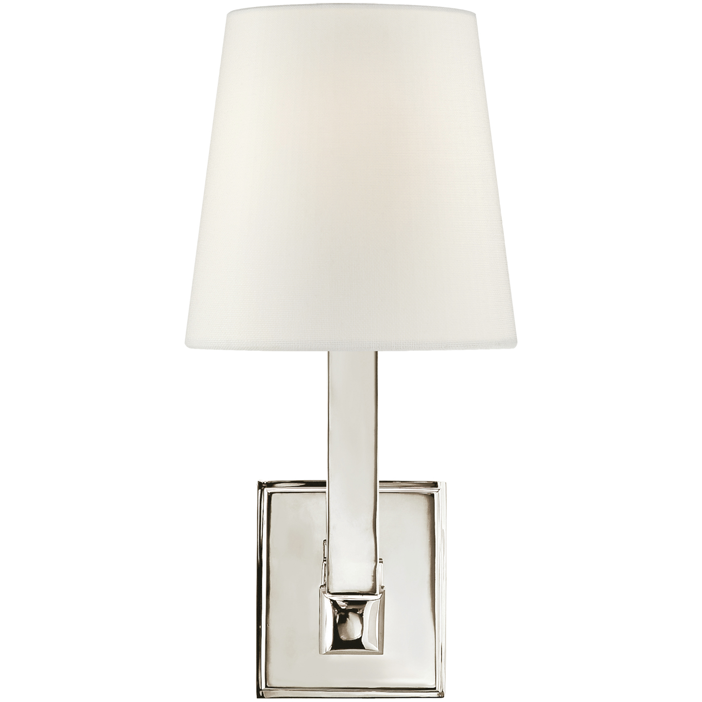 Chapman & Myers Square Tube 1 Light 6.25 inch Polished Nickel Single Sconce Wall Light in Linen