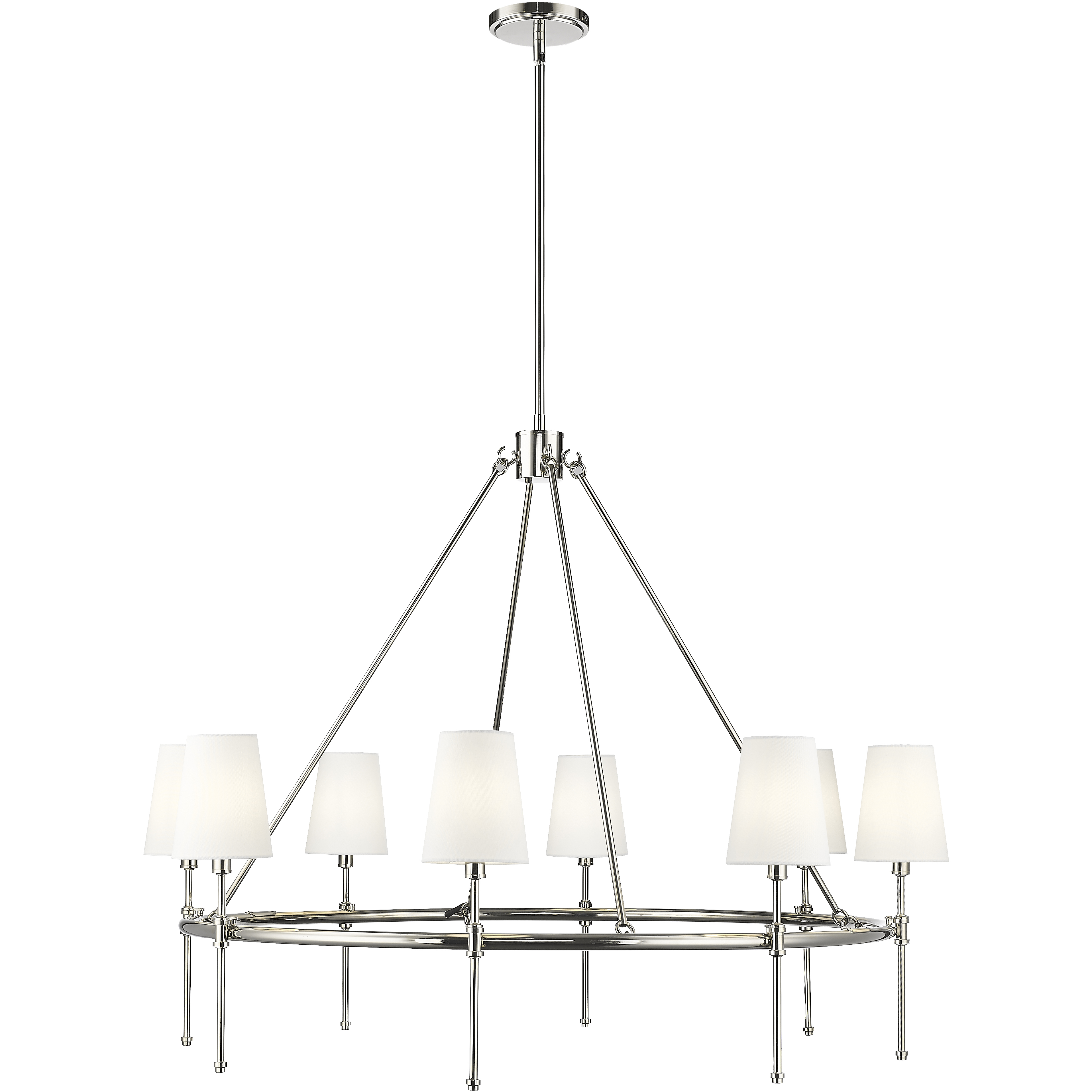Adorra 8 Light 40 inch Polished Nickel Chandelier Ceiling Light