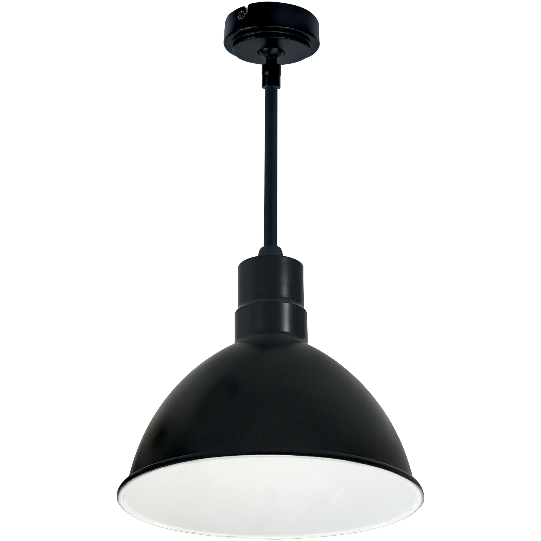 RLM Black / White Recessed Stem Mounted LED Shade in 3000K, 2000, 36 in.