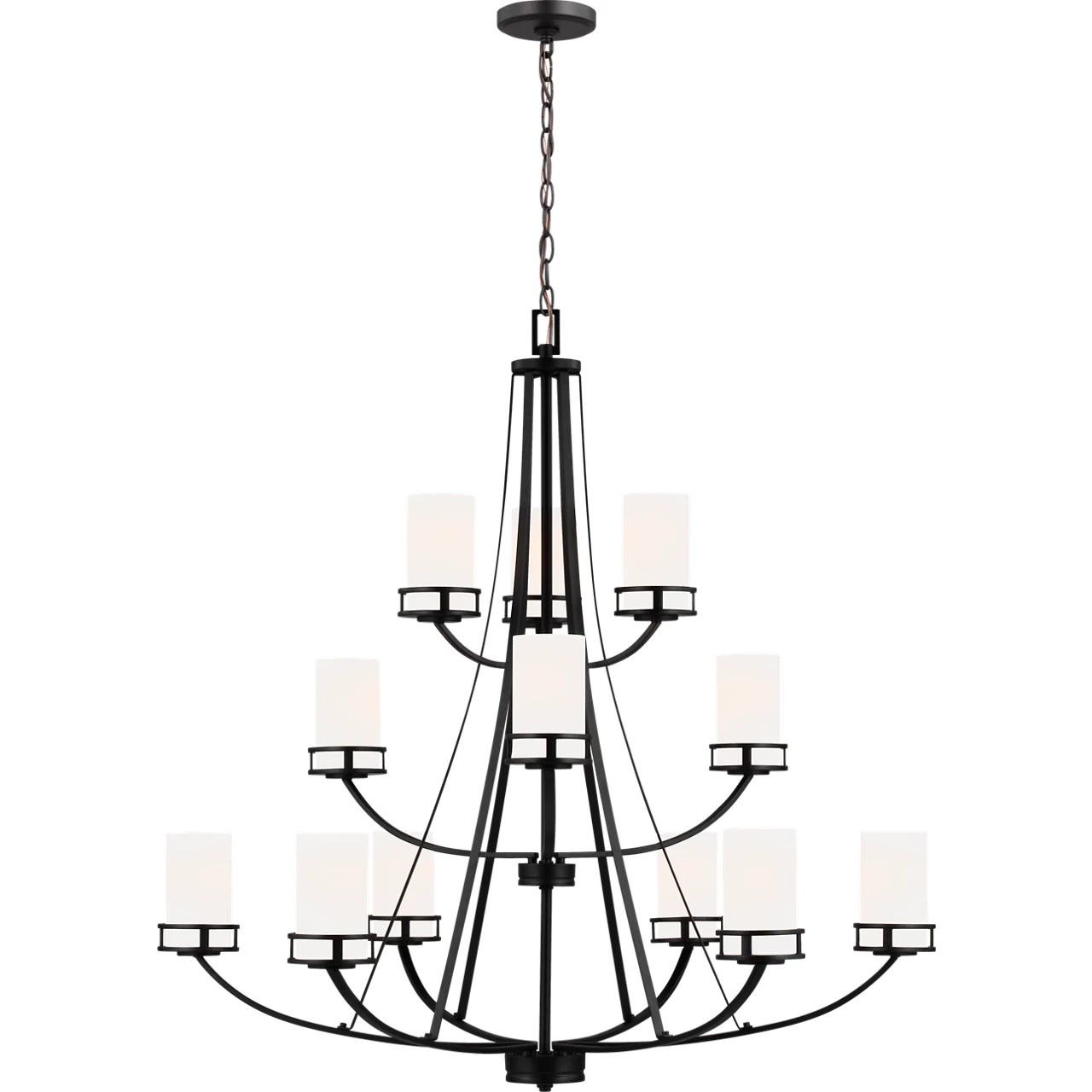 Robie 12 Light 40 inch Midnight Black Chandelier Ceiling Light