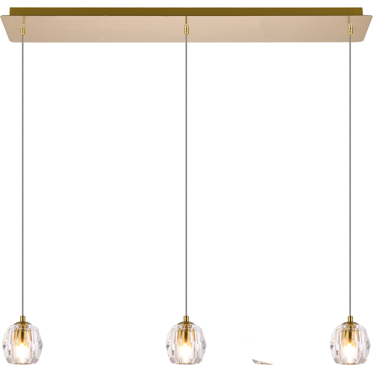 Eren 3 Light 28 inch Gold Linear Pendant Ceiling Light