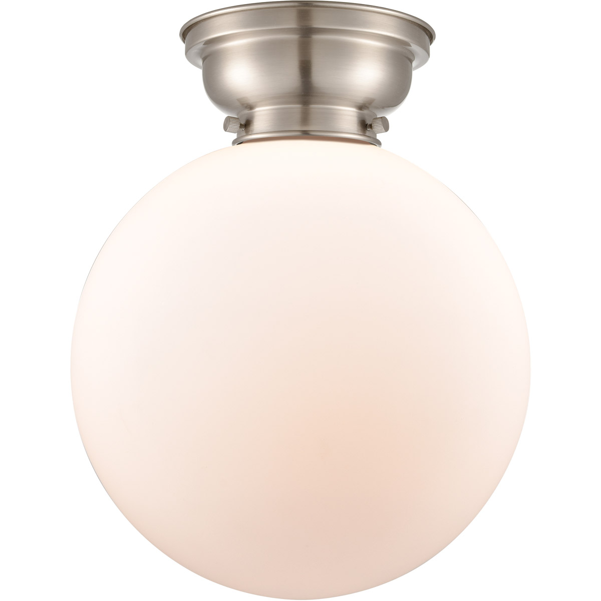 Aditi XX-Large Beacon LED 12 inch Brushed Satin Nickel Flush Mount Ceiling Light in Matte White Glass, Aditi