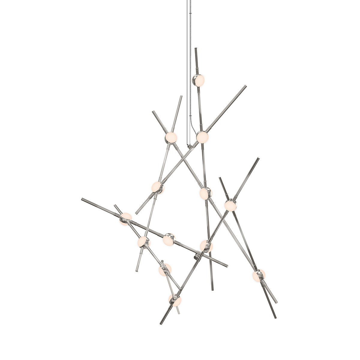 Constellation Aquila Minor LED 25.75 inch Satin Nickel Chandelier Ceiling Light in 3000K, White Optical Acrylic, 10 FT. Cord