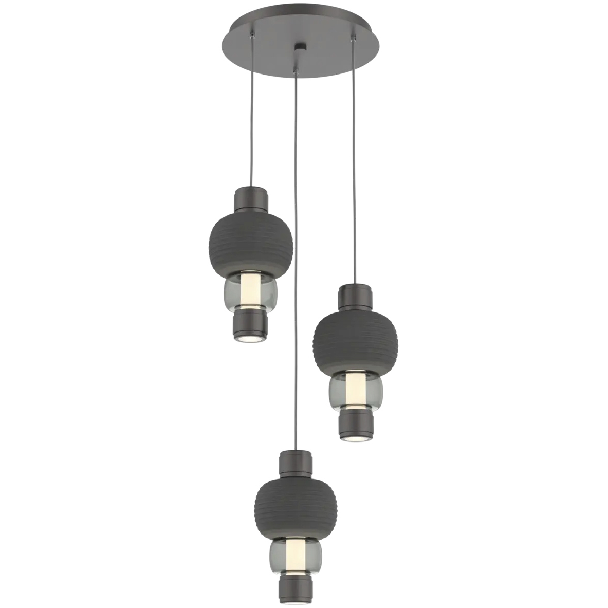 Torno Mandrel LED 20.5 inch Graphite with Charcoal Multi-Pendant Ceiling Light