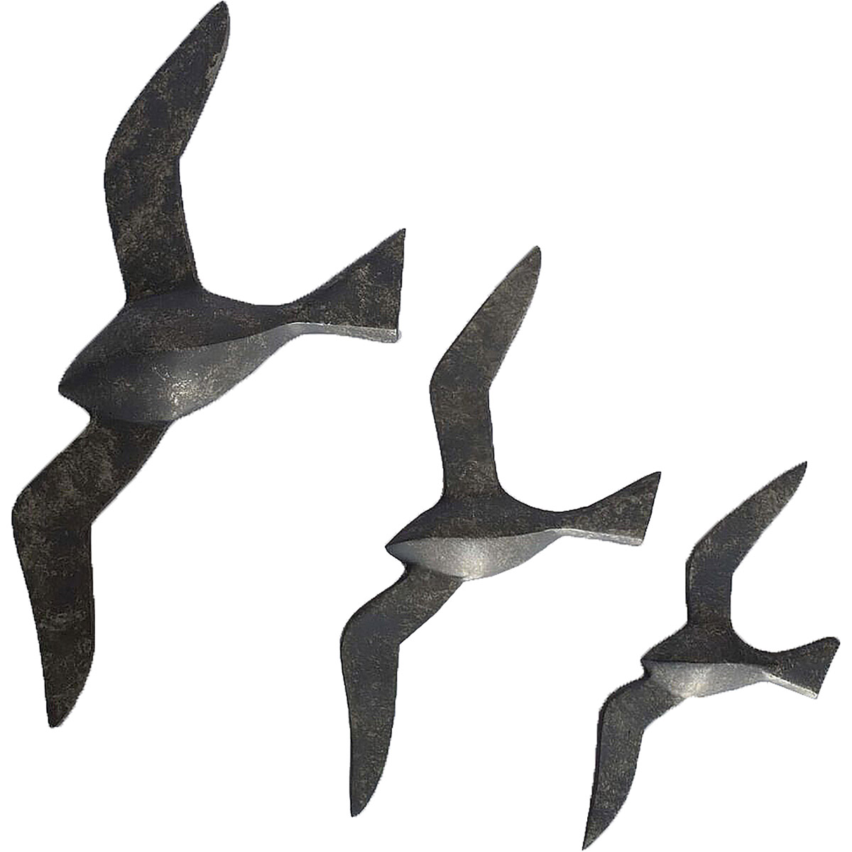 Skyward Antique Charcoal Wall Art, Small, Set of 3